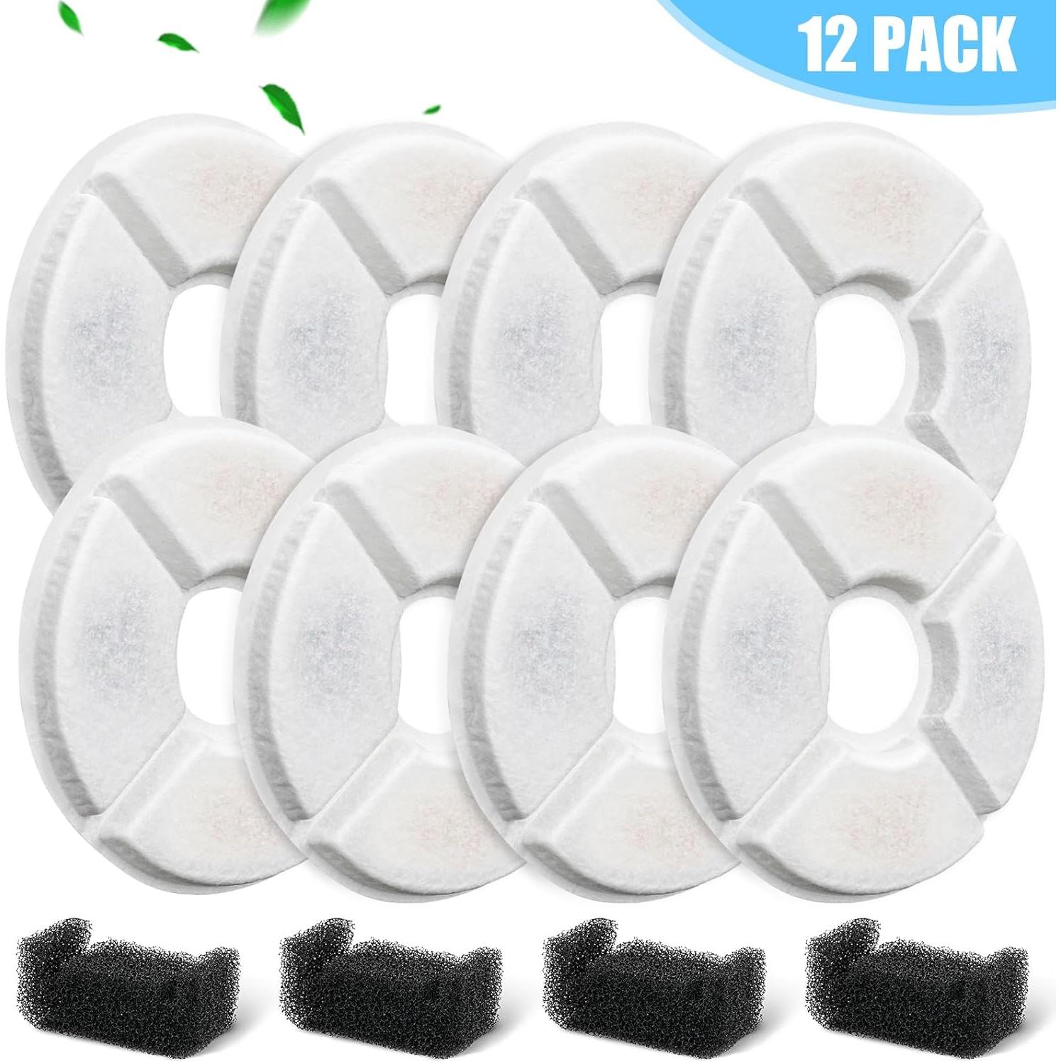 Paquete de 12 Filtros Beyolike para Fuente de Agua para Gatos
