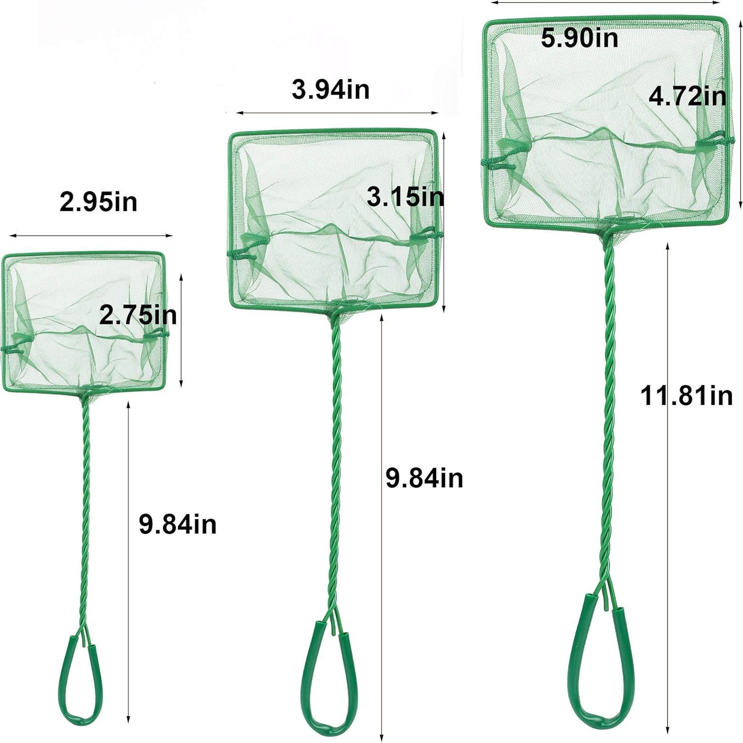 Conjunto de 3 Redes de Acuario DAGUANZHI Nylon Verde 7.62-15.24cm