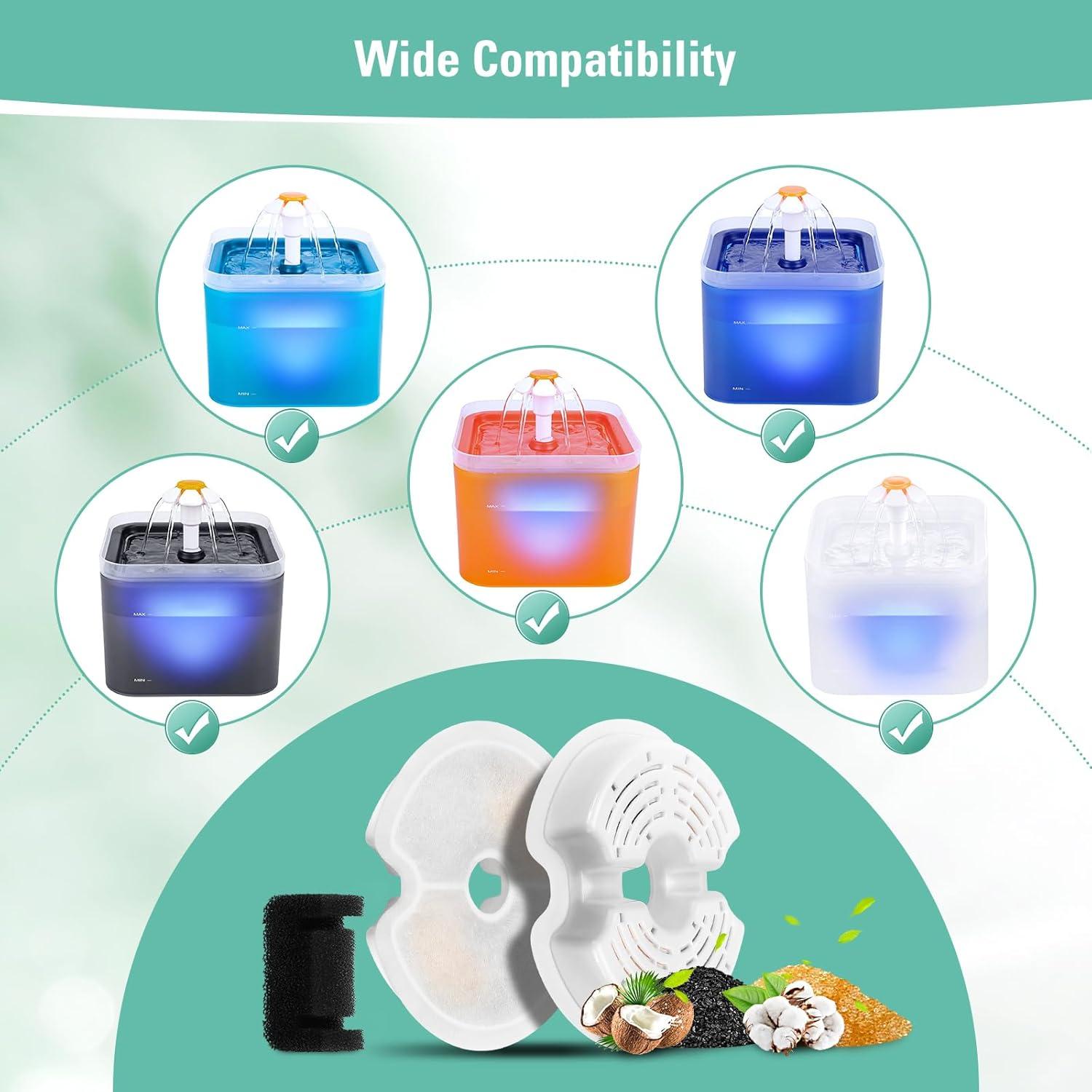 Paquete de 4 Filtros de Reemplazo y 4 Filtros de Bomba RUI