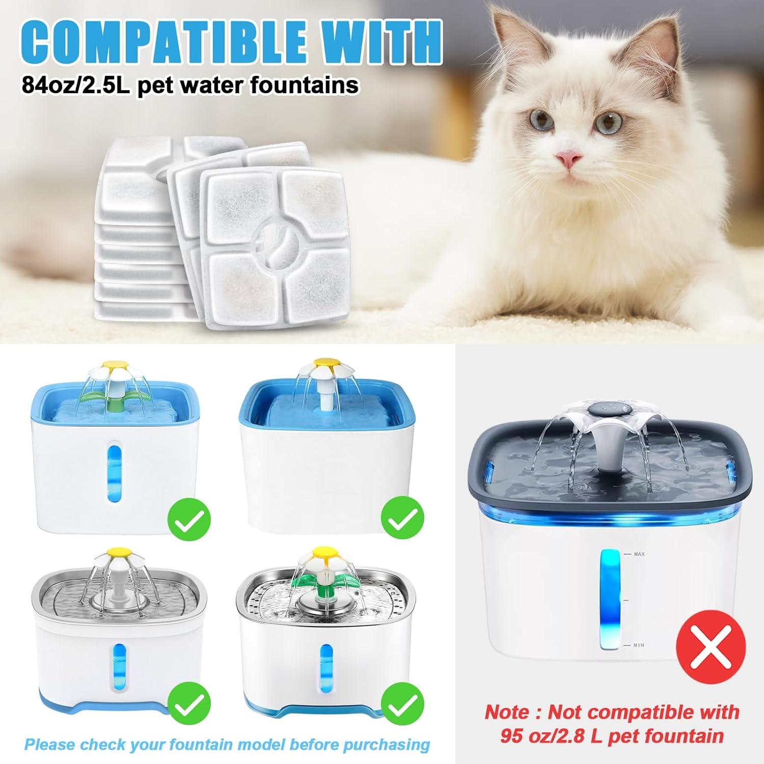 Filtros de Reemplazo para Fuente de Agua para Gatos Beyolike - Paquete de 10 Filtros 2.5L