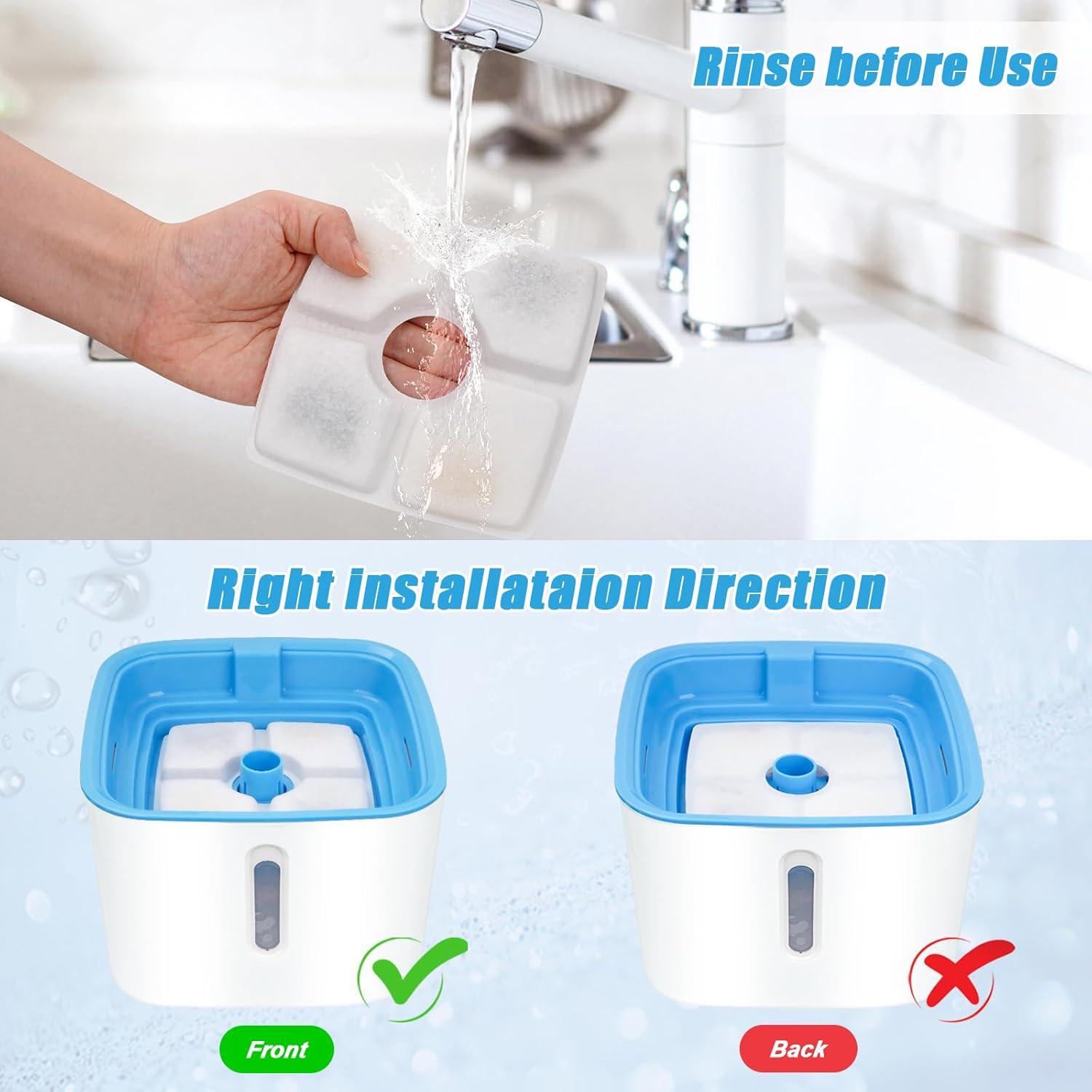 Filtros de Reemplazo para Fuente de Agua para Gatos Beyolike - Paquete de 10 Filtros 2.5L