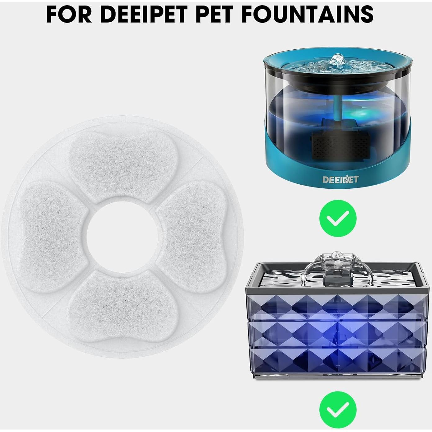 8 Filtros y Esponjas de Reemplazo DEEIPET para Fuente de Agua