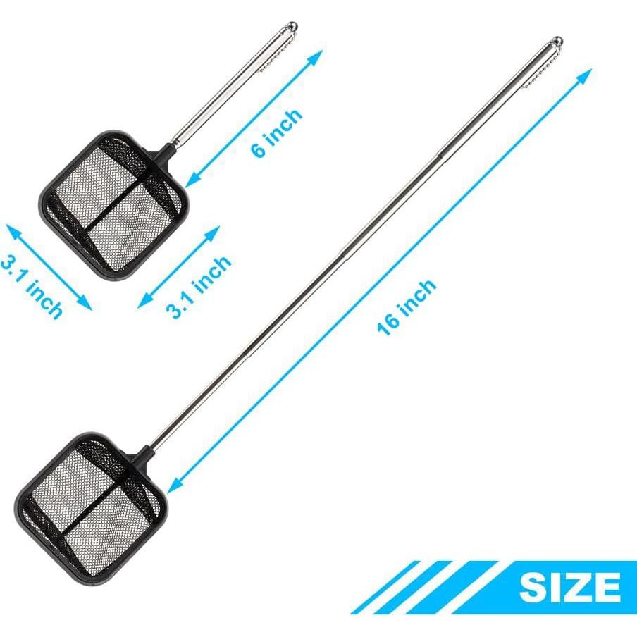 Red de Acuario DaToo 3" Nylon Nano con Mango Telescópico 15-40cm