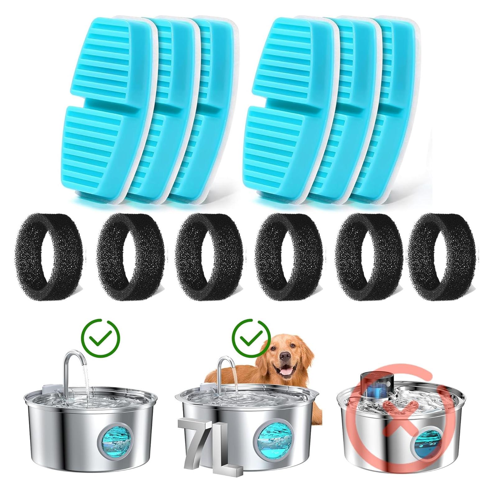 Filtros de Reemplazo FOFNON para Fuente de Agua de Gatos - 12 Piezas