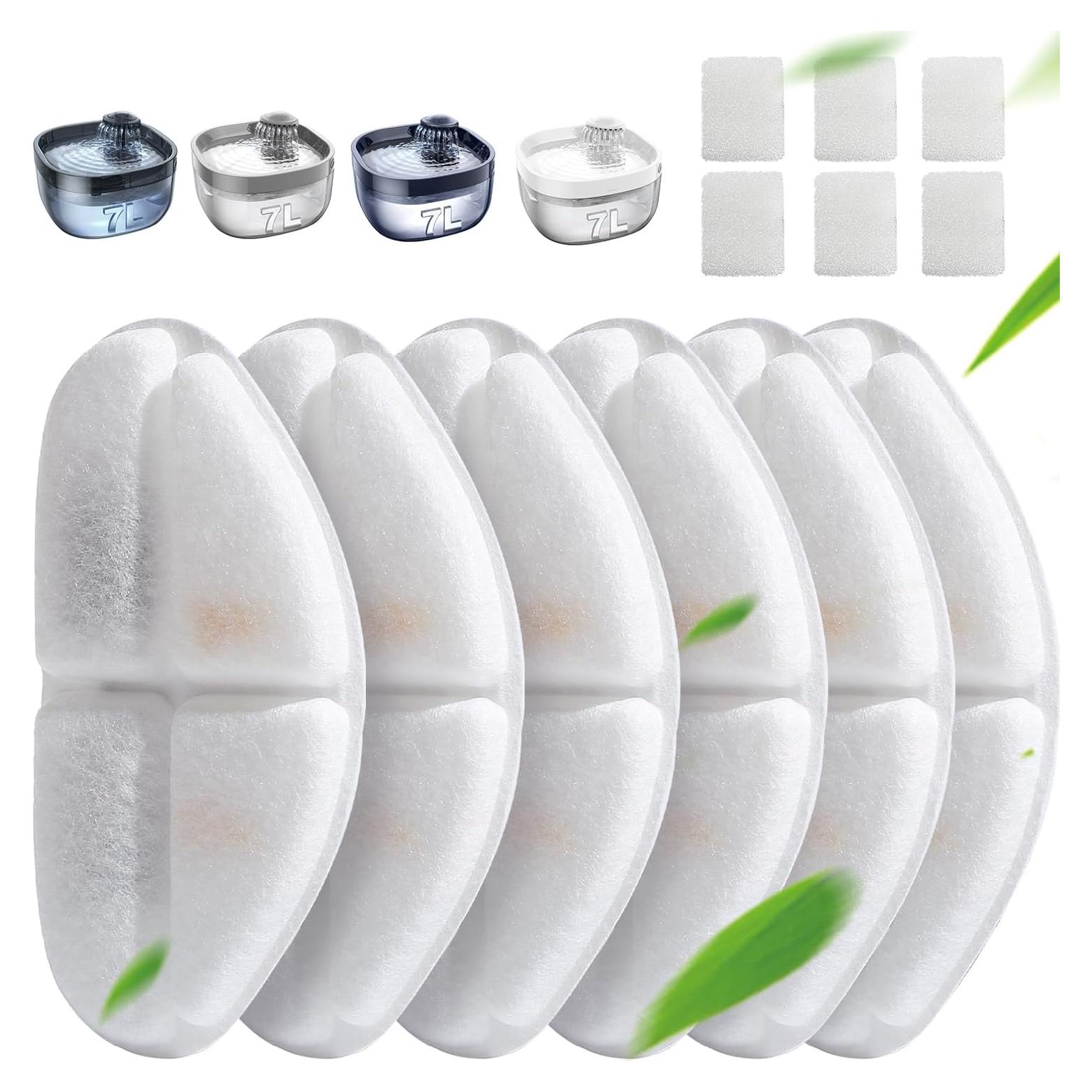 Paquete de 6 Filtros y 6 Esponjas FEELNEEDY FN-W05 7L