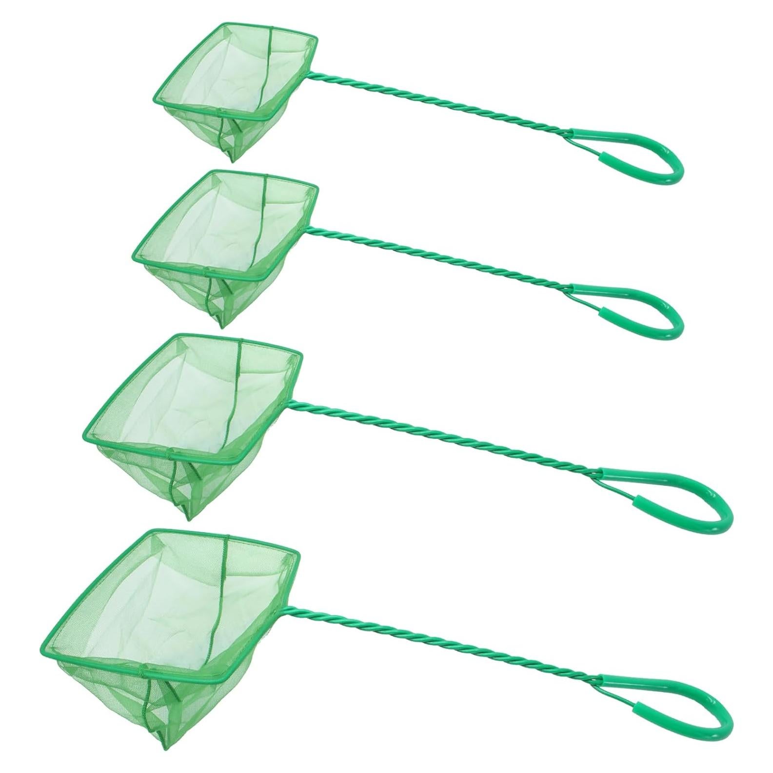 Paquete de 4 Redes de Acuario PHITUODA Nylon Verde 7.62-15.24cm