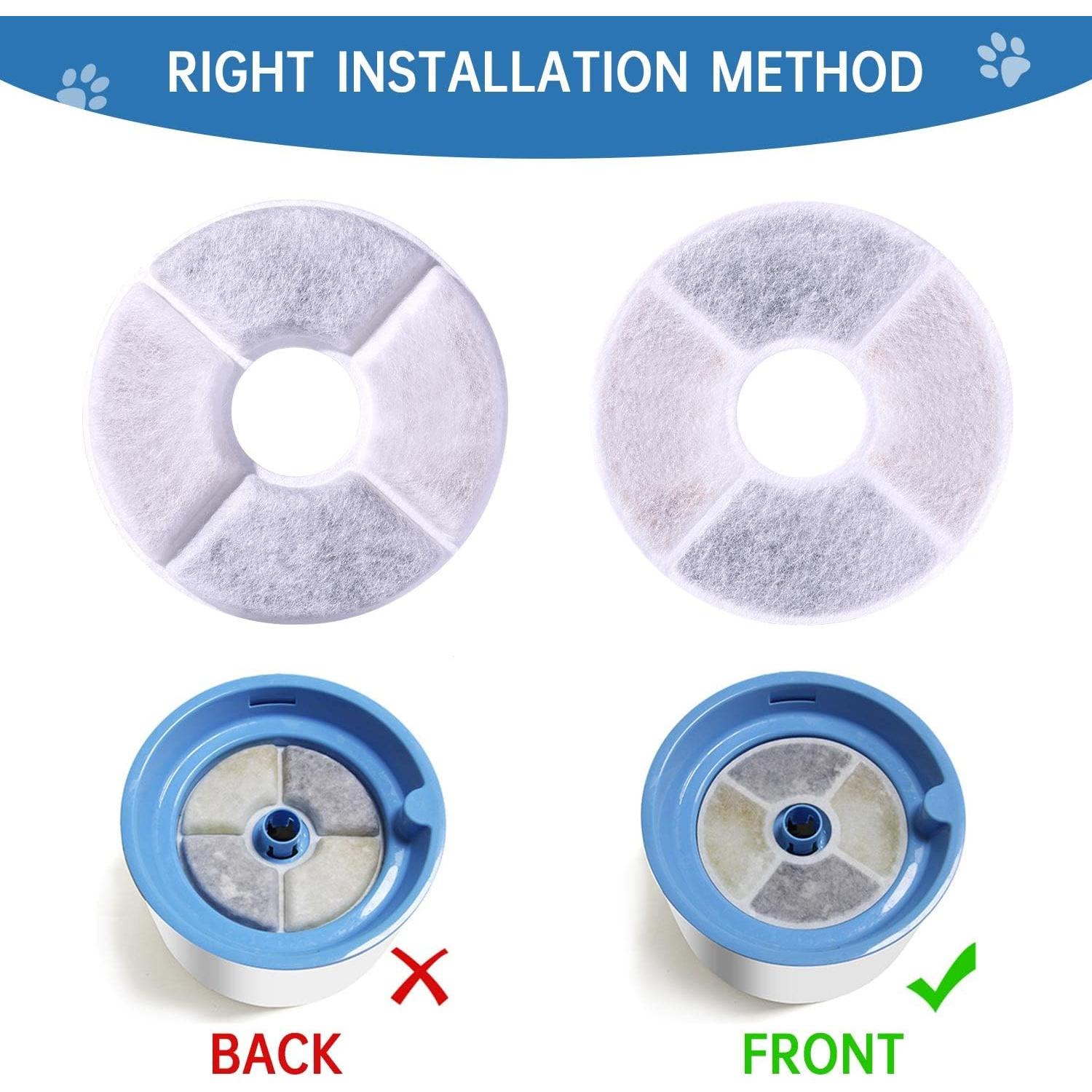 Filtros de Agua para Gatos RBAYSALE Paquete de 12 Triple Filtración