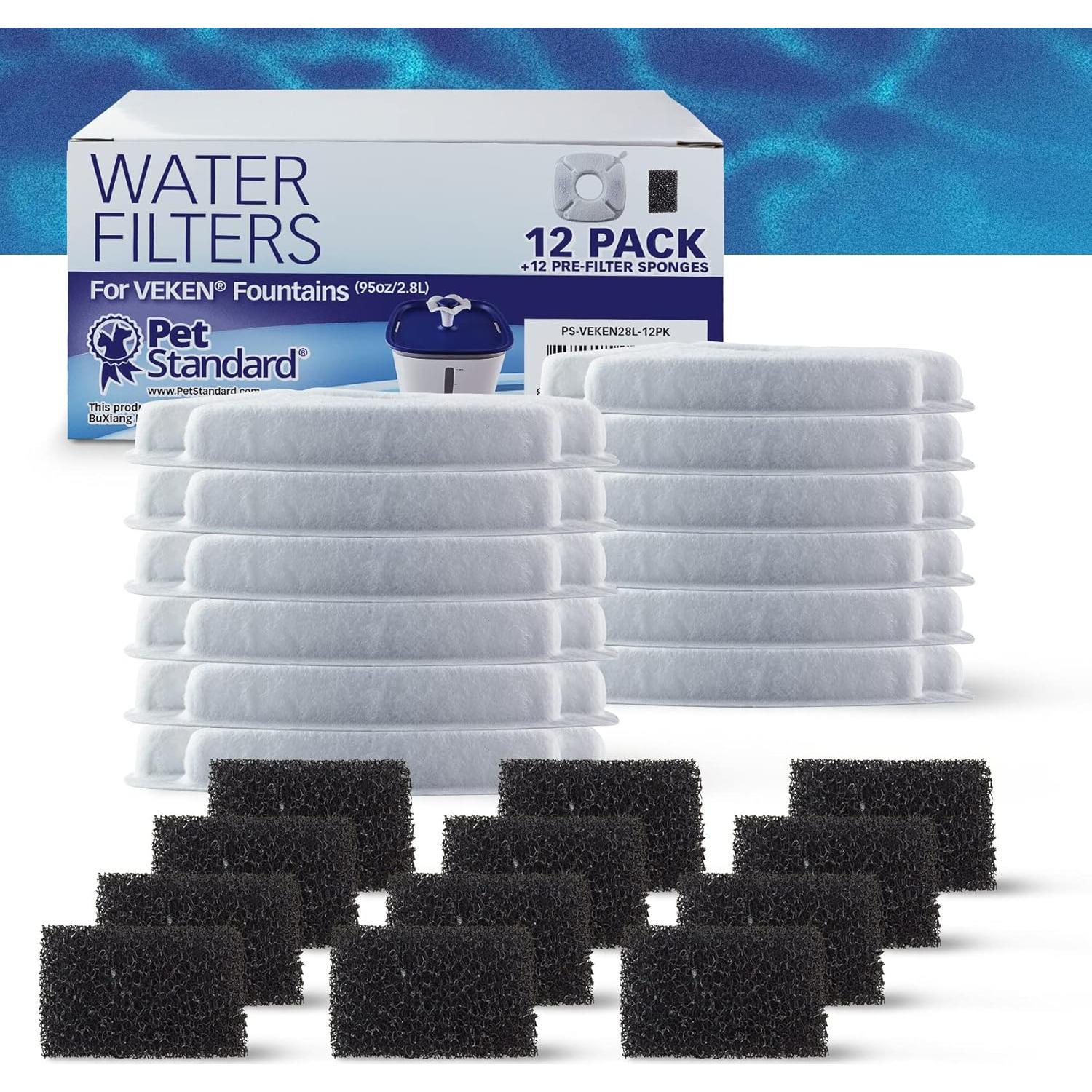 Filtros de Agua PET STANDARD para Fuente VEKEN 2.8L - Paquete de 12
