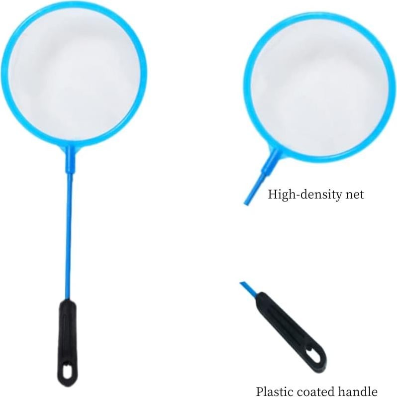 10 Piezas Red de Limpieza Acuario Baihui 25cm Nylon Azul