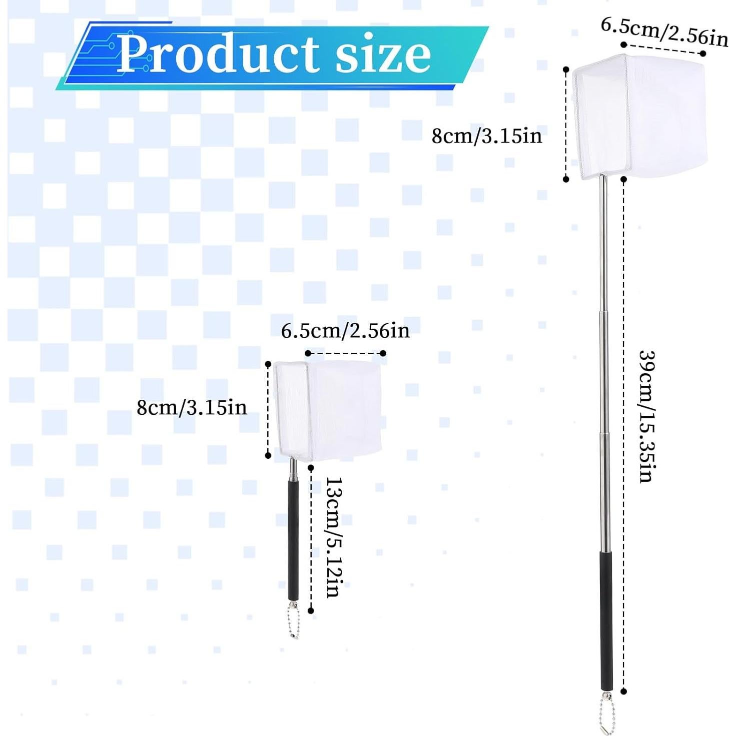 Red de Acuario Extensible Hariendny 7.62 cm Nylon Acero Inoxidable