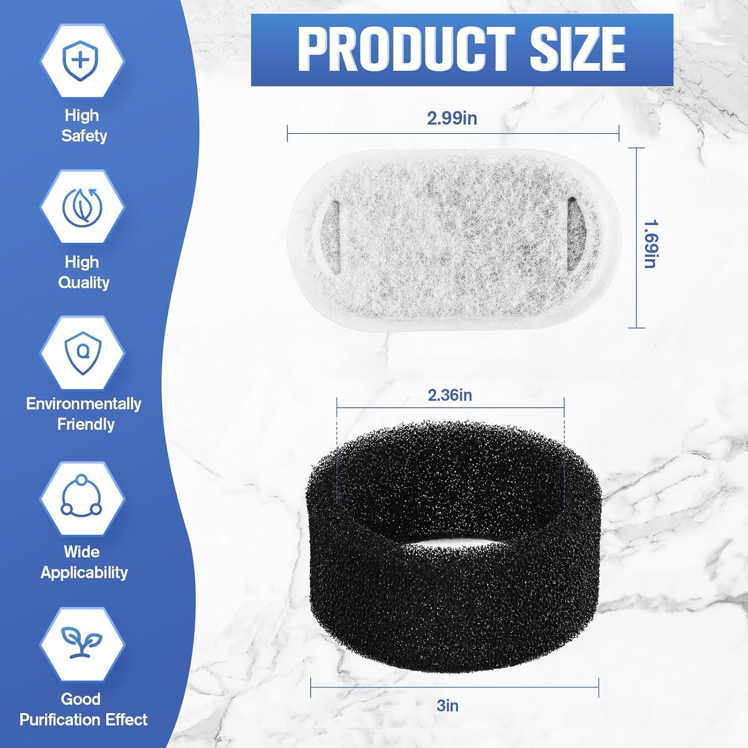 Filtros de Agua para Gatos Yizhet - 24 Reemplazos + 24 Esponjas