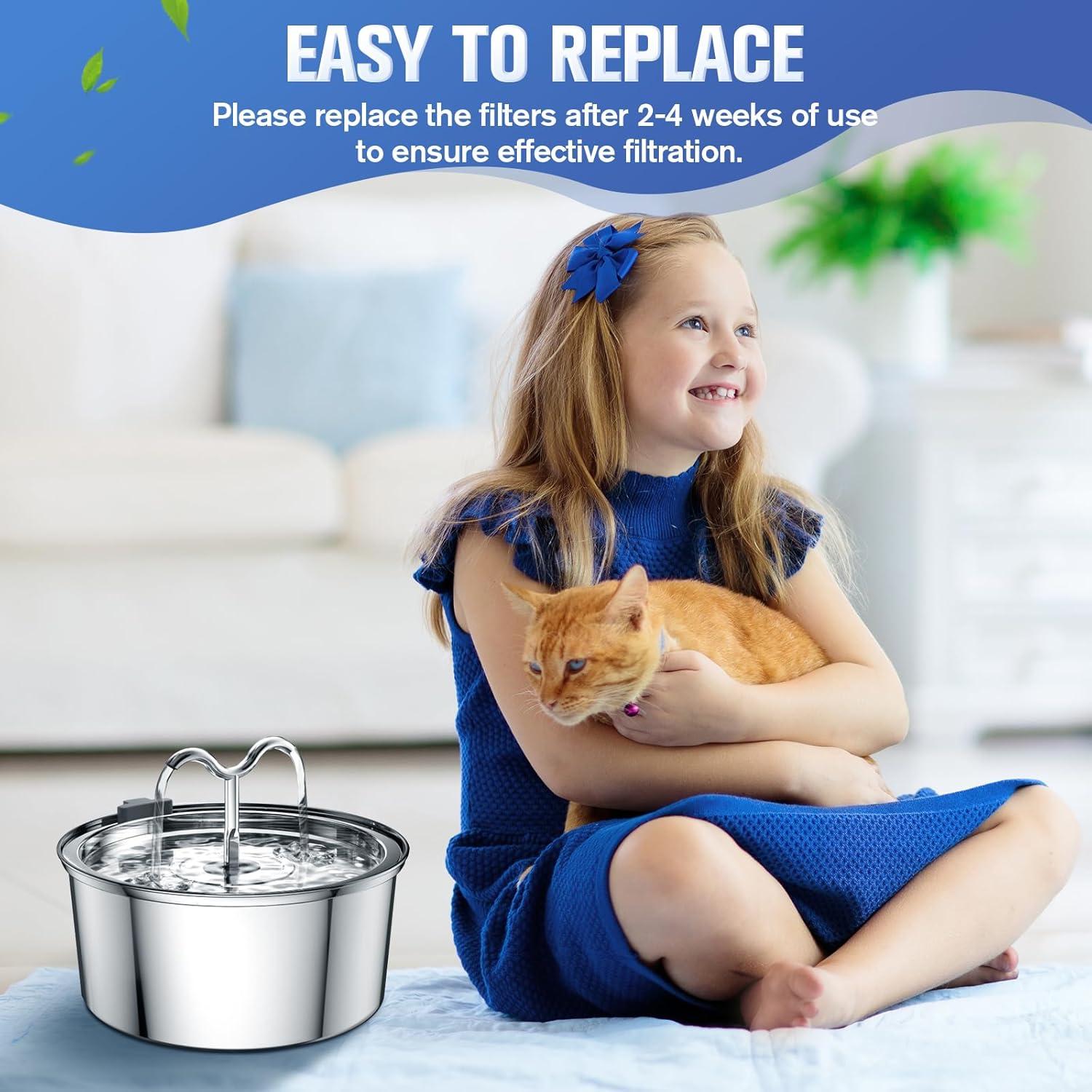 Filtros de Agua para Gatos Yizhet - 24 Reemplazos + 24 Esponjas