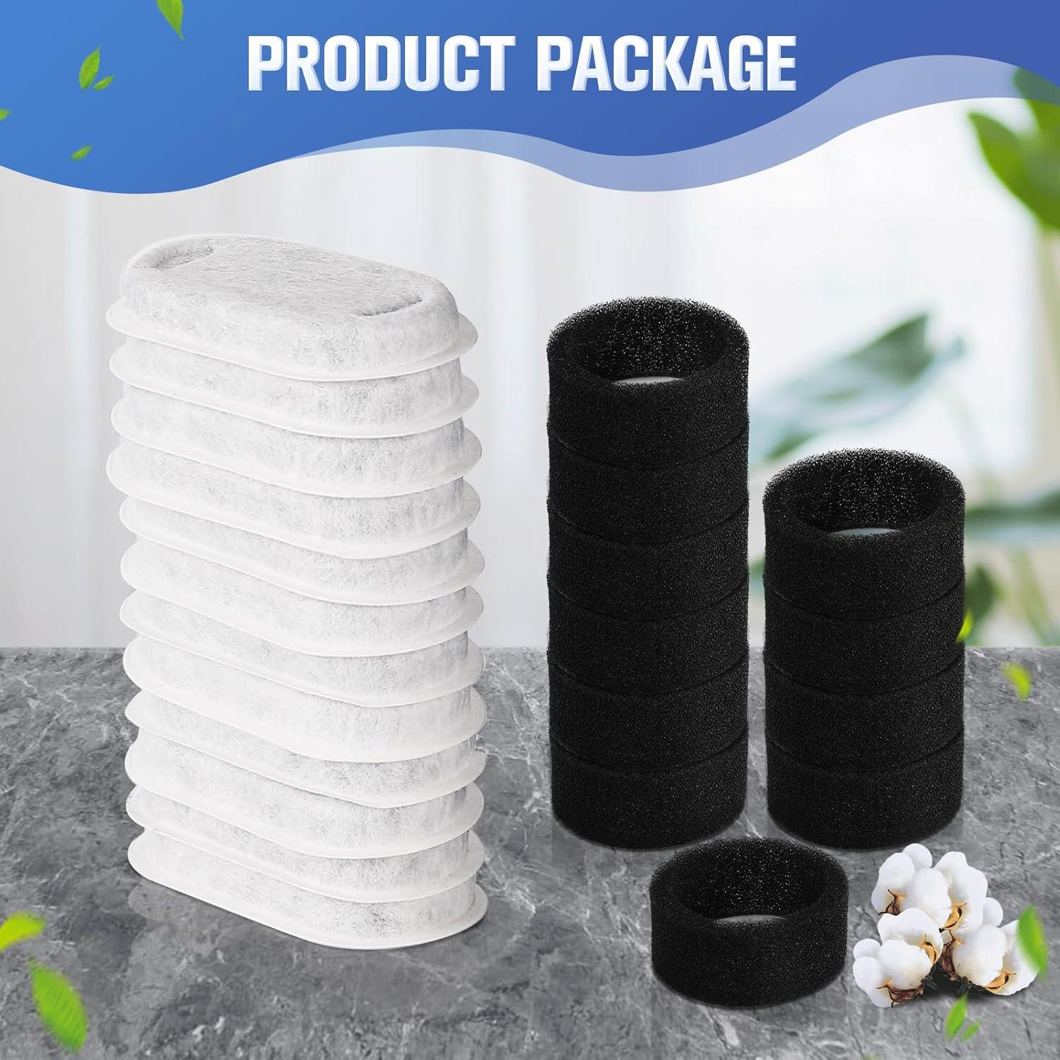 Filtros de Agua para Gatos Yizhet - 24 Reemplazos + 24 Esponjas