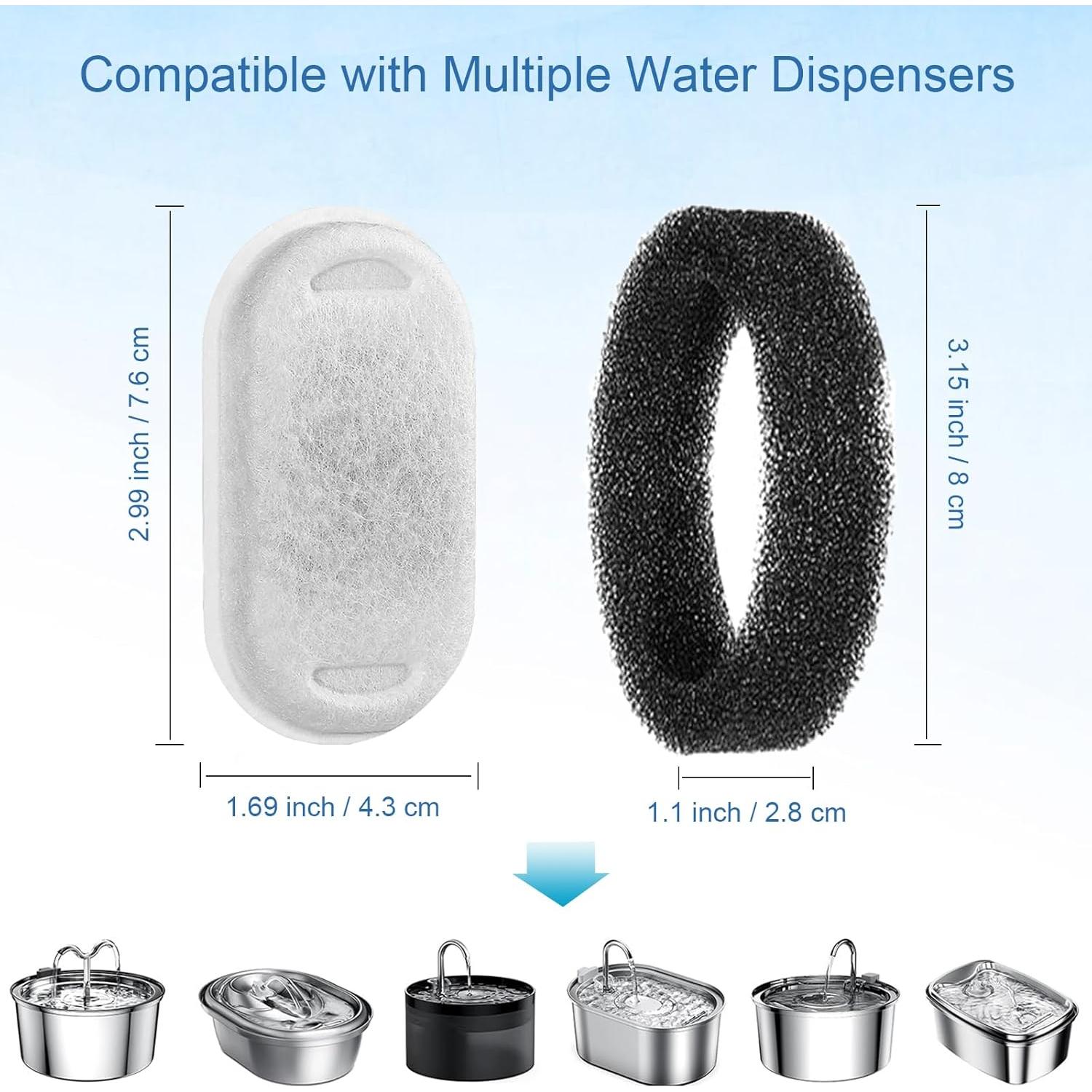 Filtros de agua para gatos SORON - 20 unidades + 20 esponjas