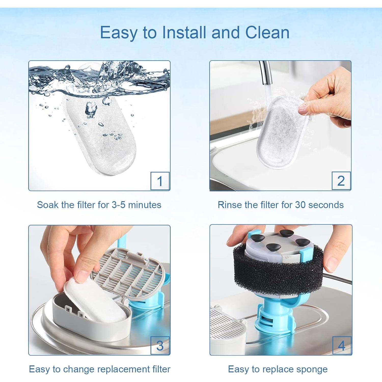 Filtros de agua para gatos SORON - 20 unidades + 20 esponjas