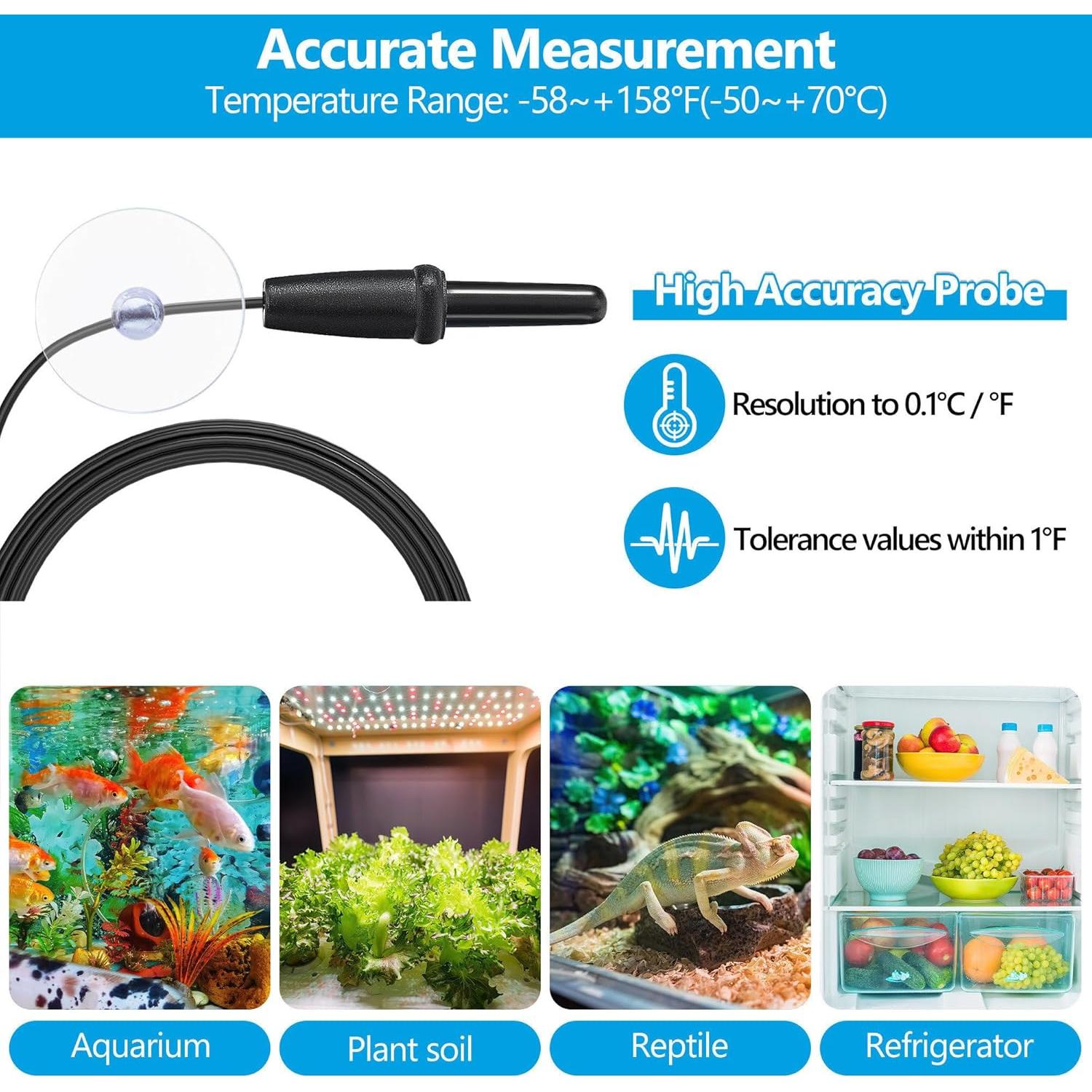 Termómetro Digital de Acuario DaToo con Pantalla LCD 0-70°C