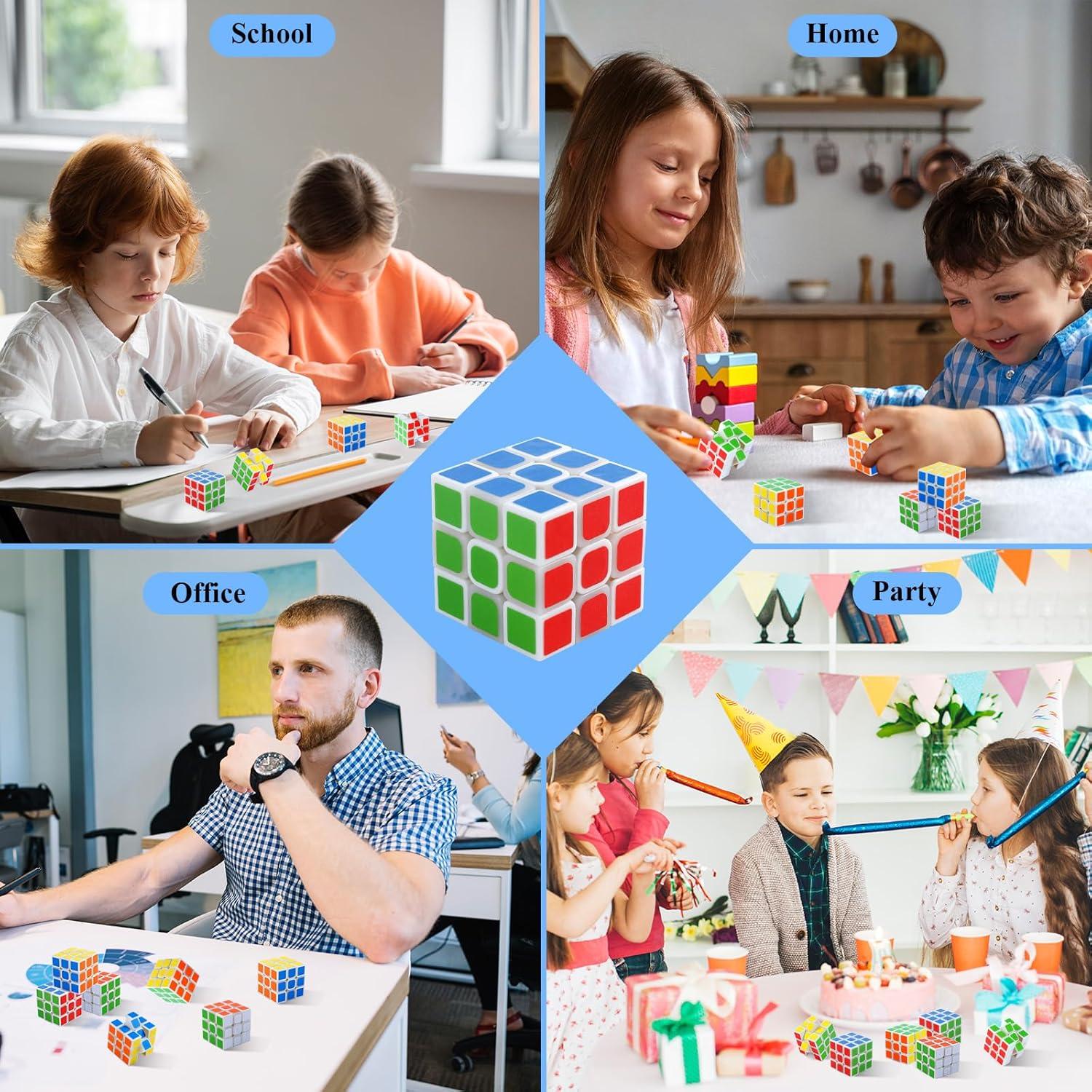 Set de 12 Mini Cubos de Rubik 3x3 para Niños - Juguetes Educativos