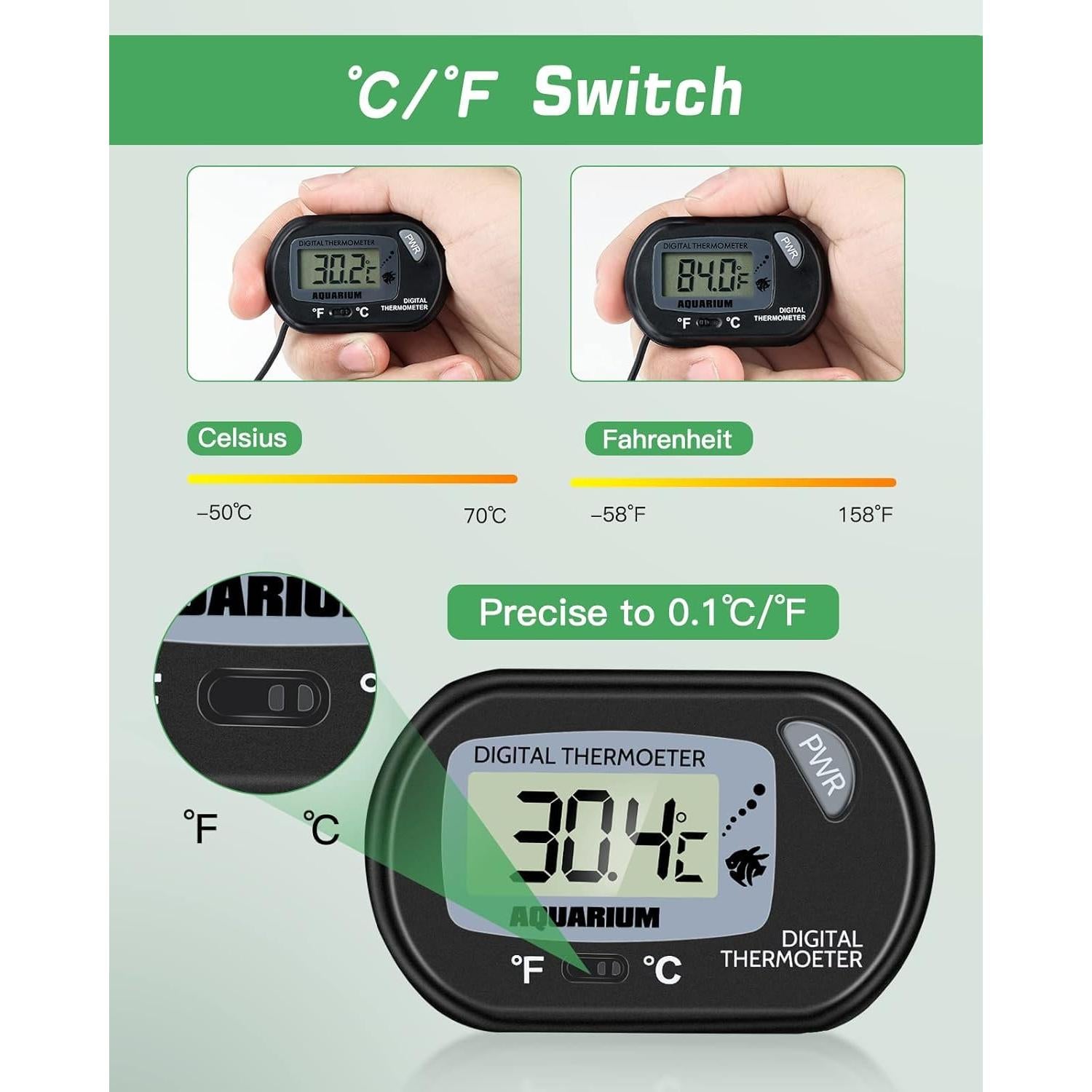 Termómetro Digital LCD Zacro para Acuario y Terrario
