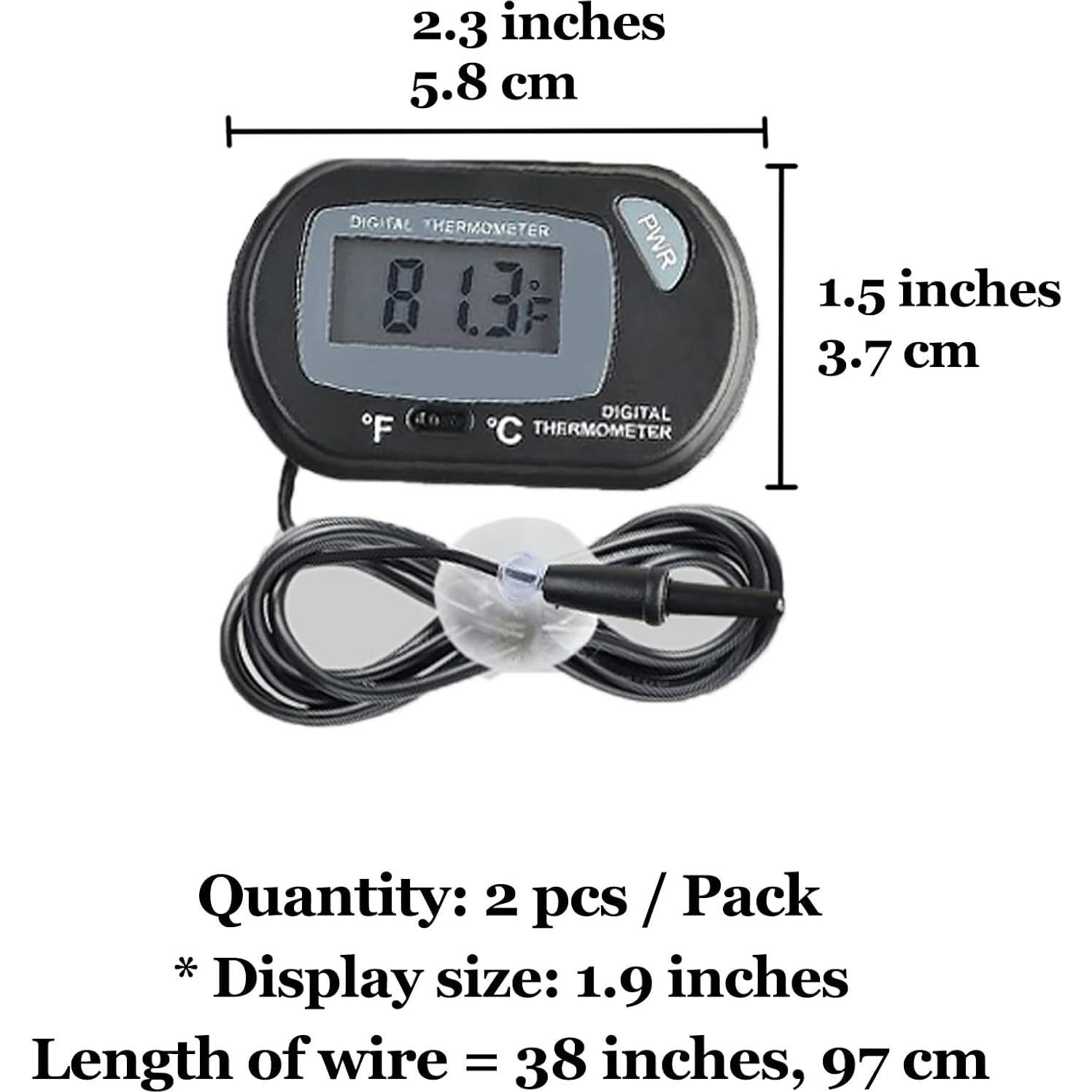 Termómetro Digital SunGrow para Acuario Tropical - 2 Piezas