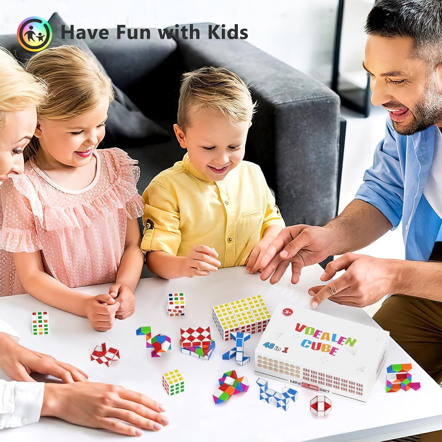 Set 24 Mini Cubos Fidget Vdealen - 12 Cubos 3x3 y 12 Cubos Serpiente