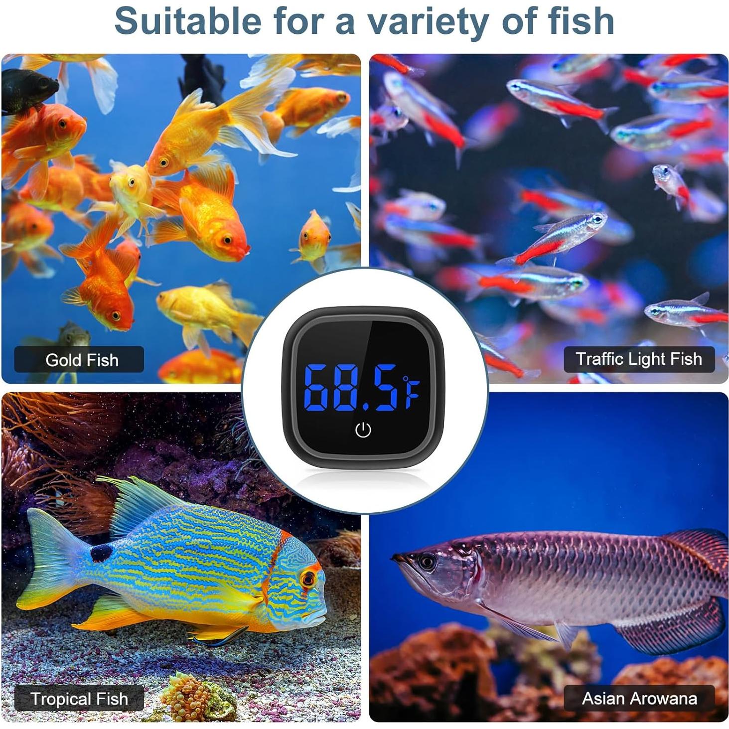 Termómetro Digital de Acuario Ankilo PS74B Pantalla LED HD