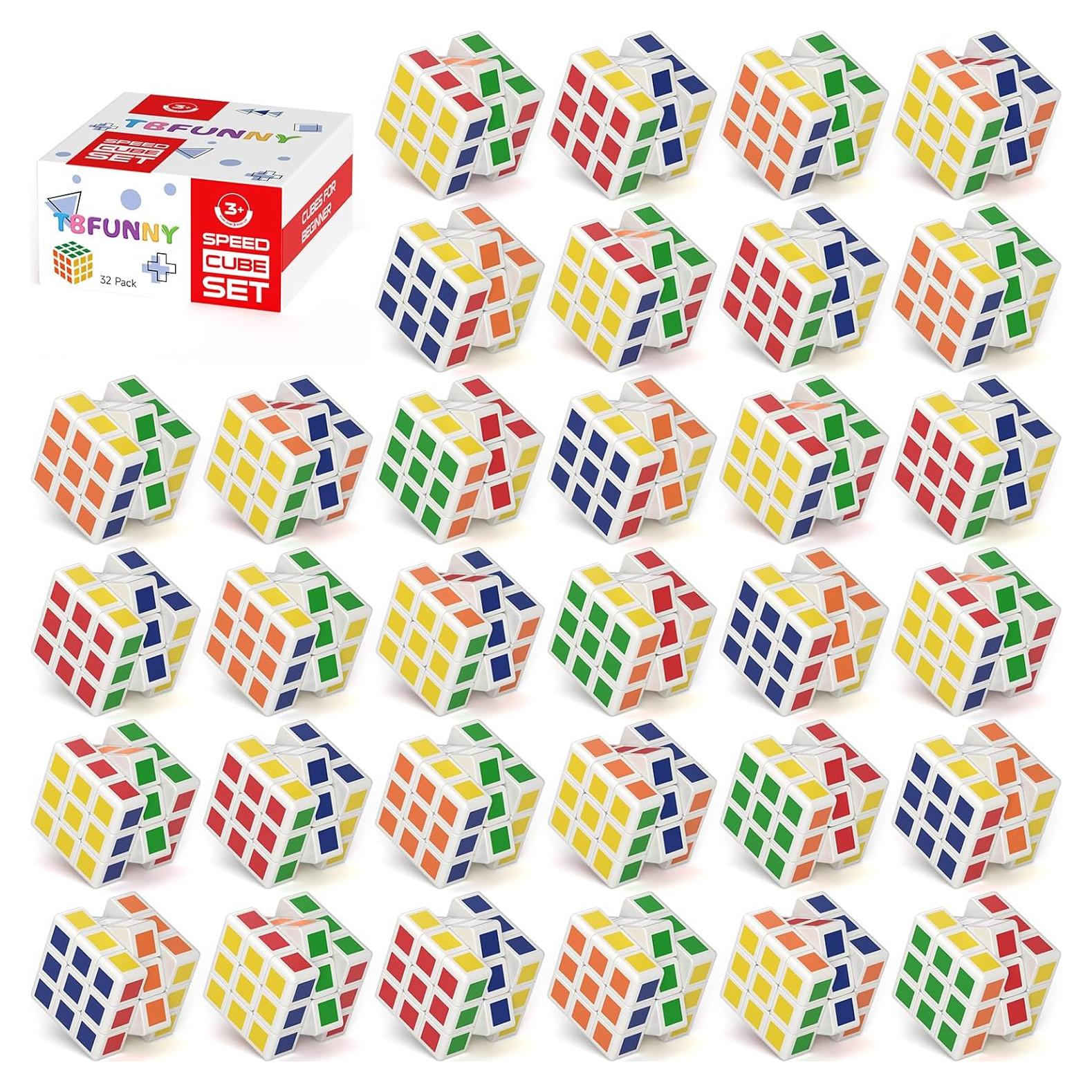 Paquete de 32 Mini Cubos de Rompecabezas TBFUNNY 3x3 para Niños
