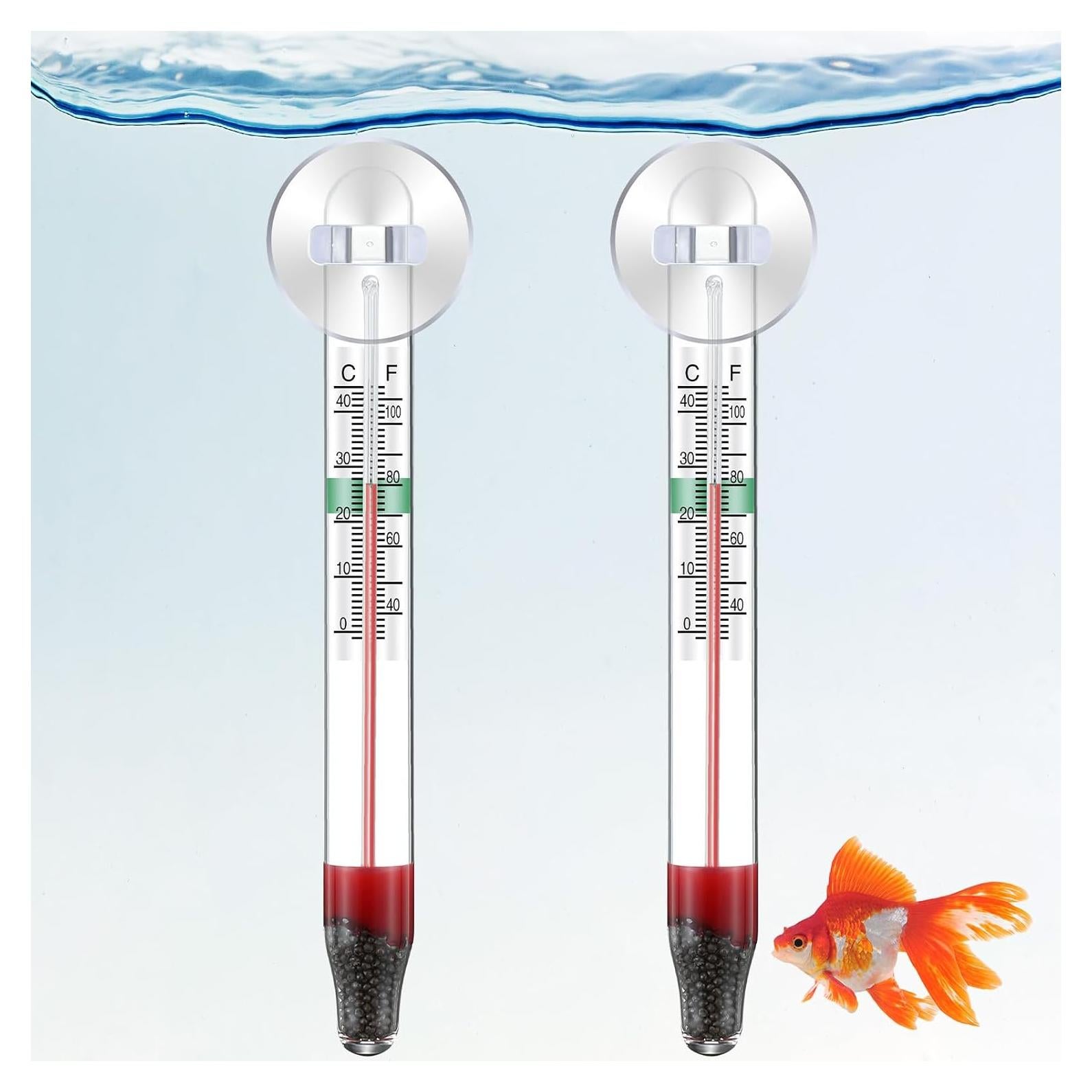 Dreyoo Termómetros Flotantes para Acuarios - 2 Pcs Vidrio