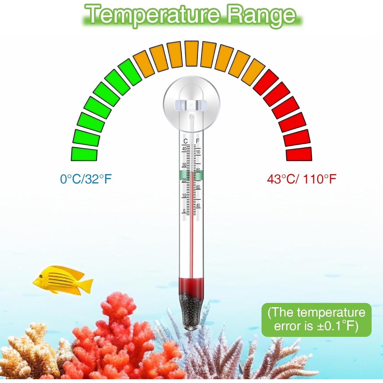 Dreyoo Termómetros Flotantes para Acuarios - 2 Pcs Vidrio