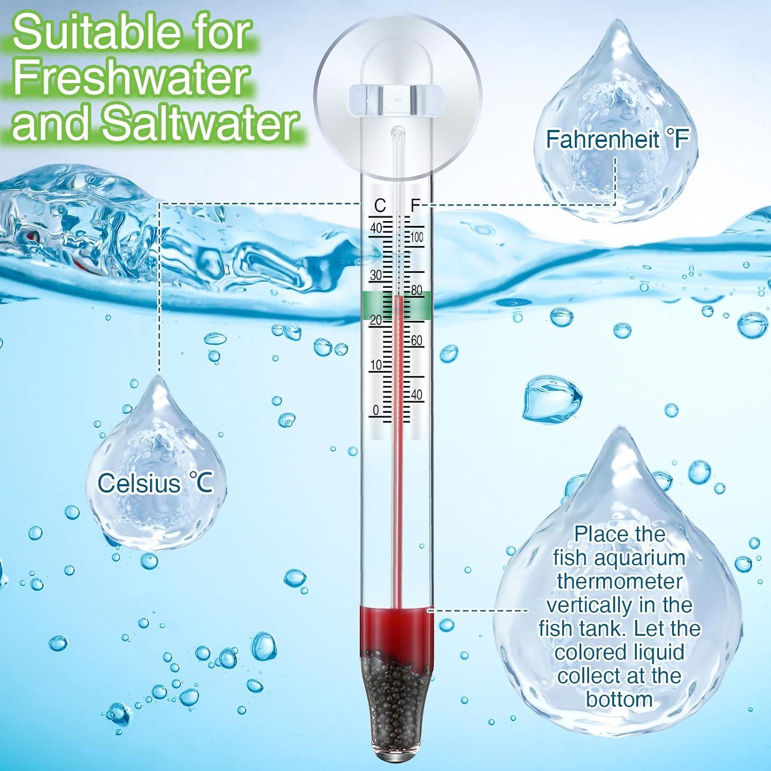Dreyoo Termómetros Flotantes para Acuarios - 2 Pcs Vidrio