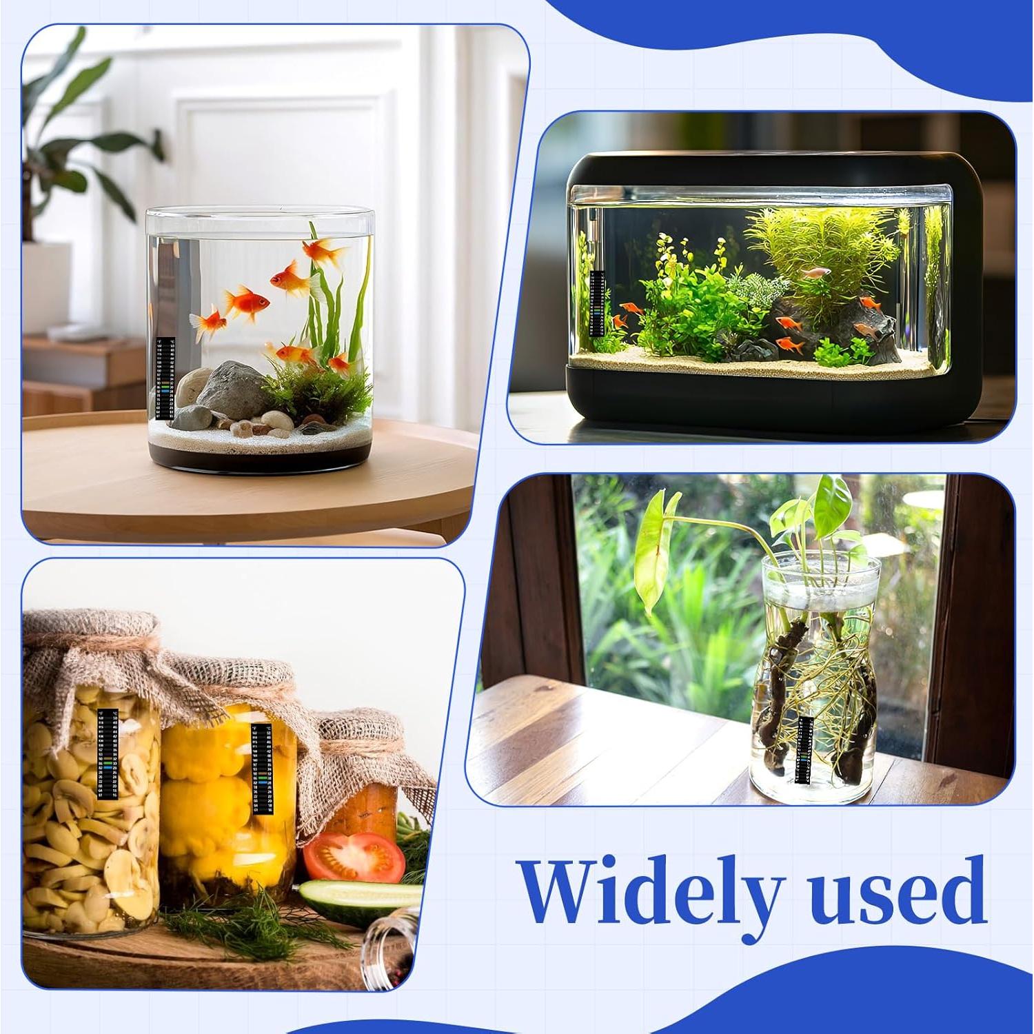 6 Tiras Termómetro Adhesivo para Acuario Xthrotsenk 16-50°C