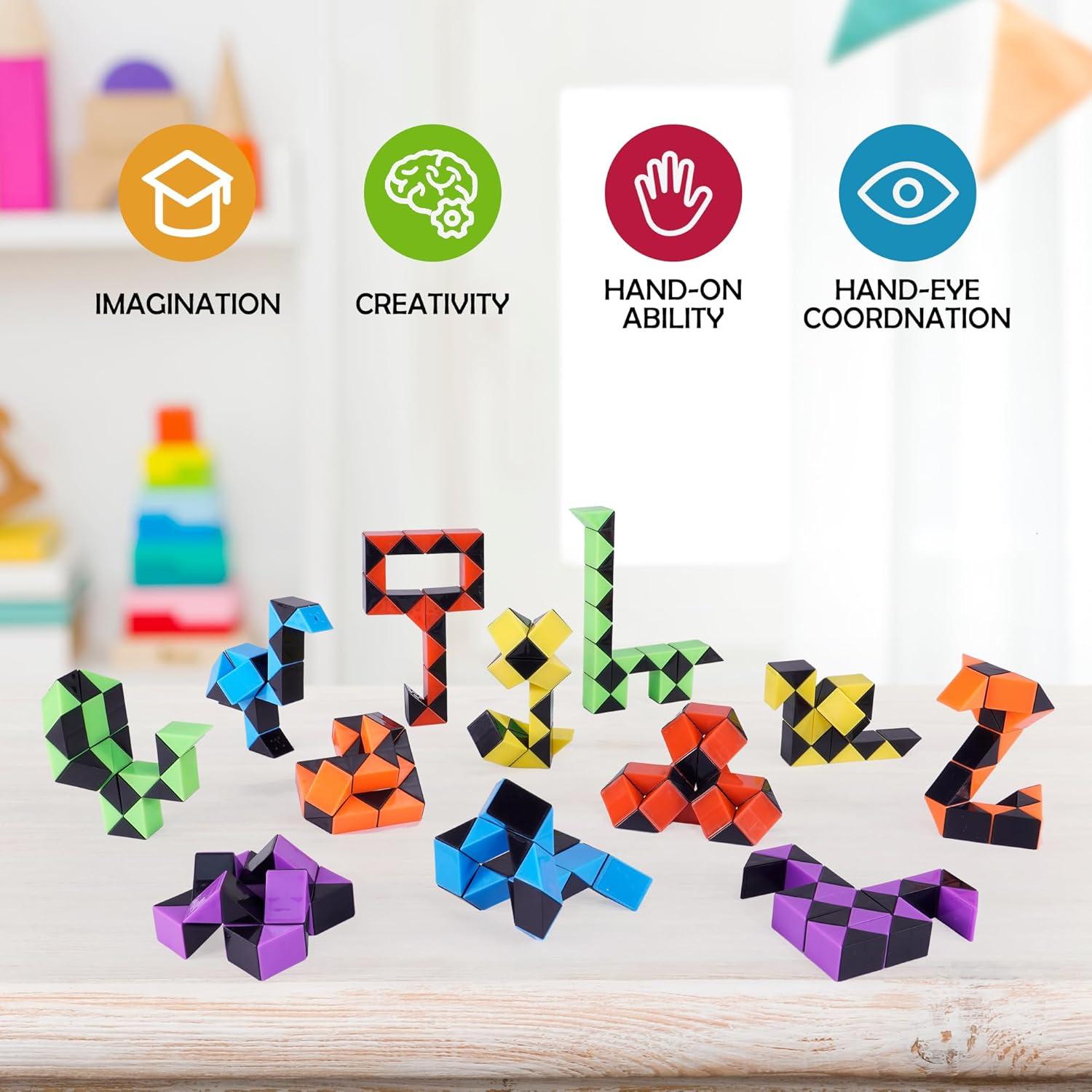 30 Mini Cubos de Serpiente Antiestrés Ganowo para Niños