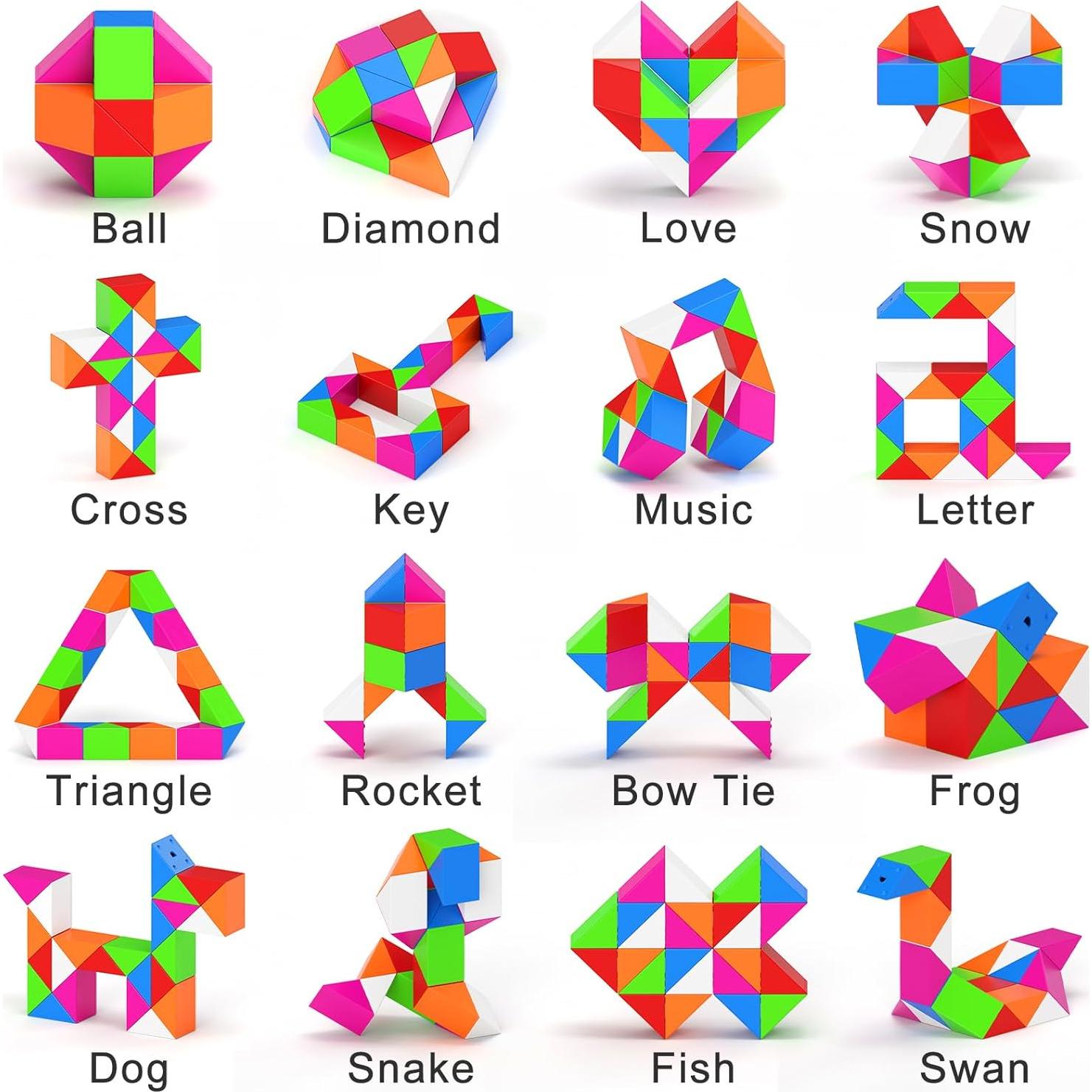 Mini Cubo de Serpiente Fidget Vdealen - 12 Piezas 5.5x3.7 cm