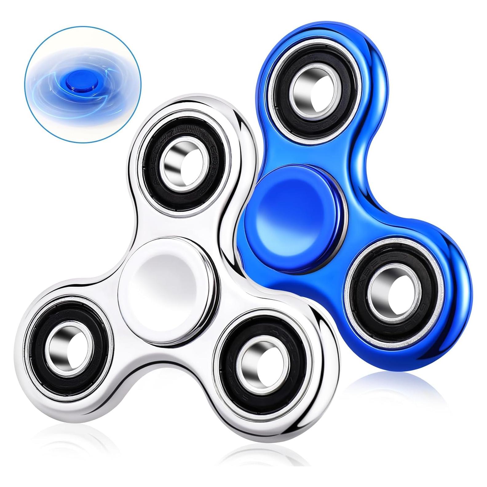 Spinner Antiestrés Gigilli Azul y Plata para Niños y Adultos
