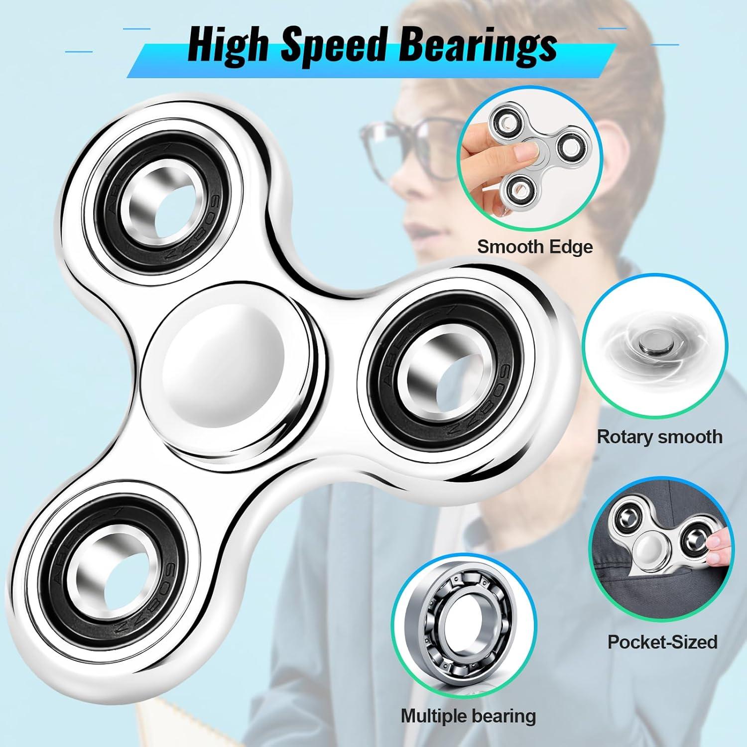 Spinner Antiestrés Gigilli Azul y Plata para Niños y Adultos