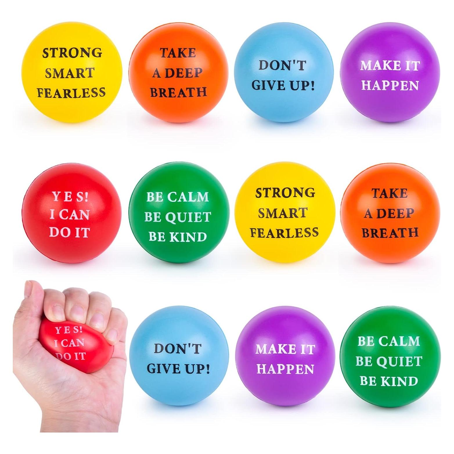 Pelotas Antiestrés Motivacionales MCPINKY 12PCS 5.08cm