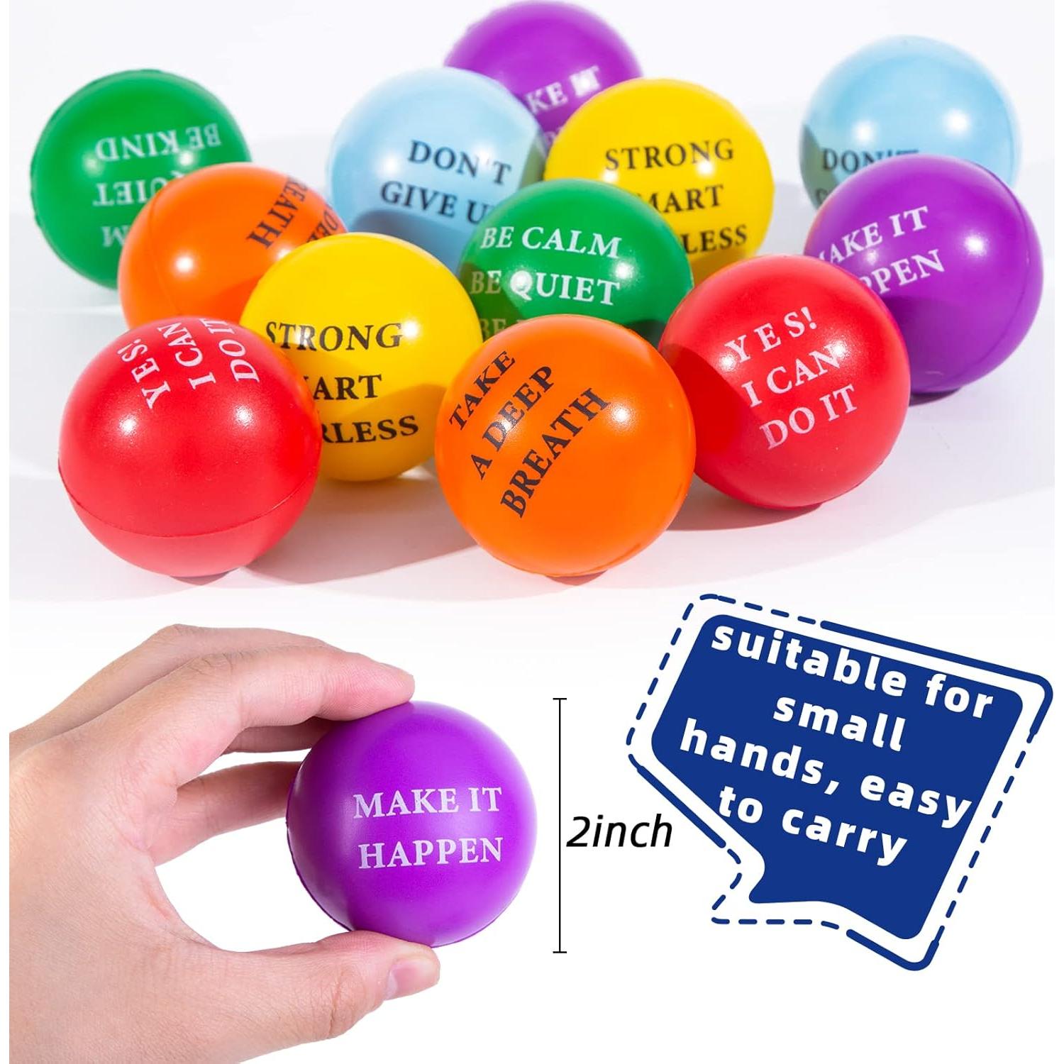 Pelotas Antiestrés Motivacionales MCPINKY 12PCS 5.08cm