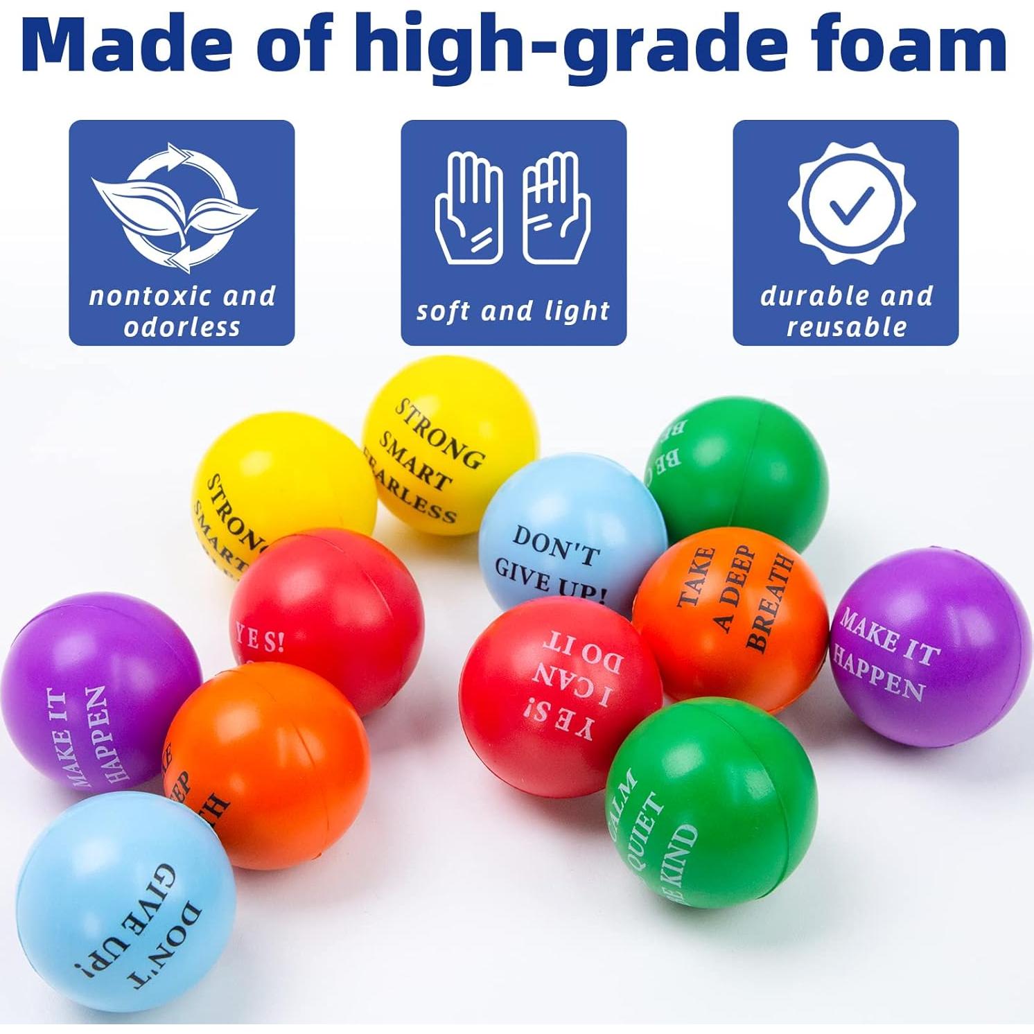 Pelotas Antiestrés Motivacionales MCPINKY 12PCS 5.08cm