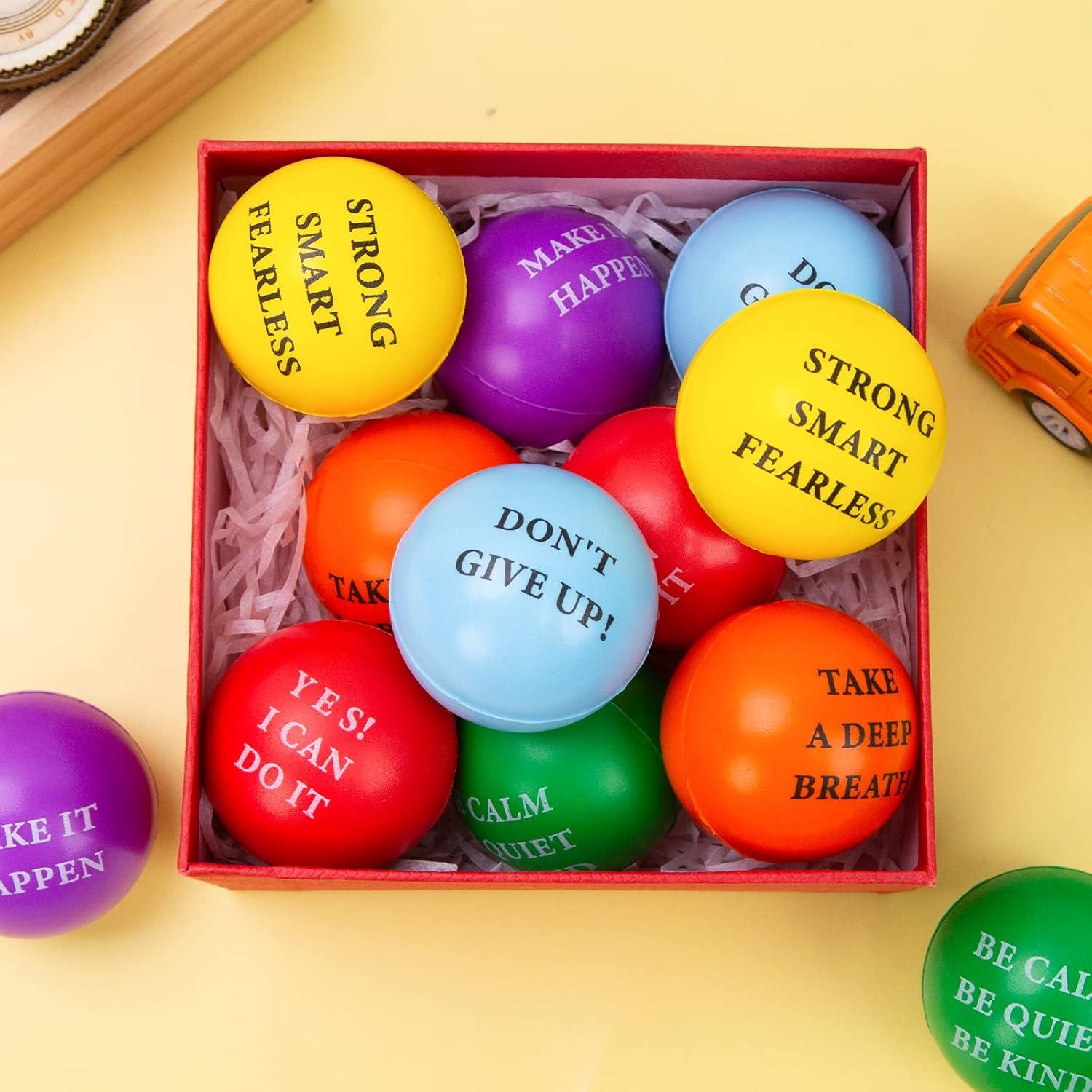 Pelotas Antiestrés Motivacionales MCPINKY 12PCS 5.08cm