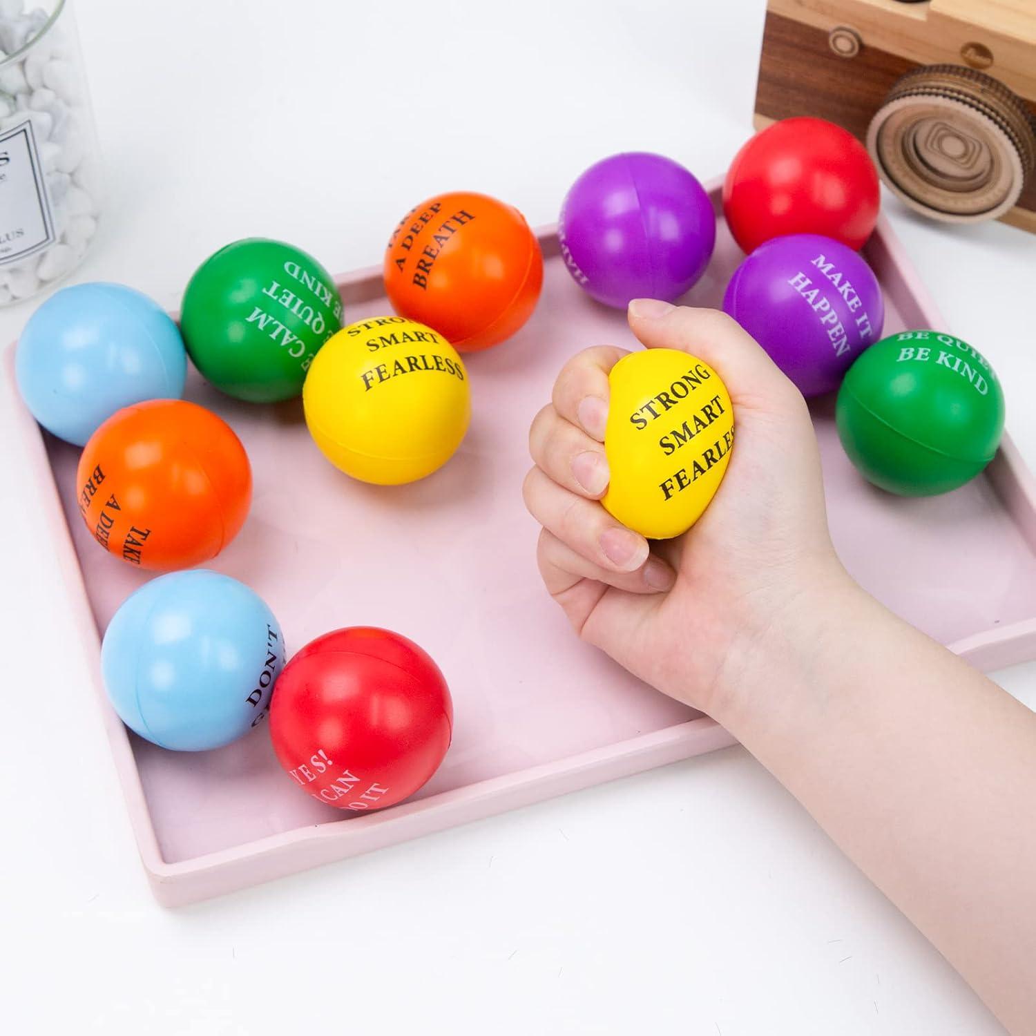 Pelotas Antiestrés Motivacionales MCPINKY 12PCS 5.08cm