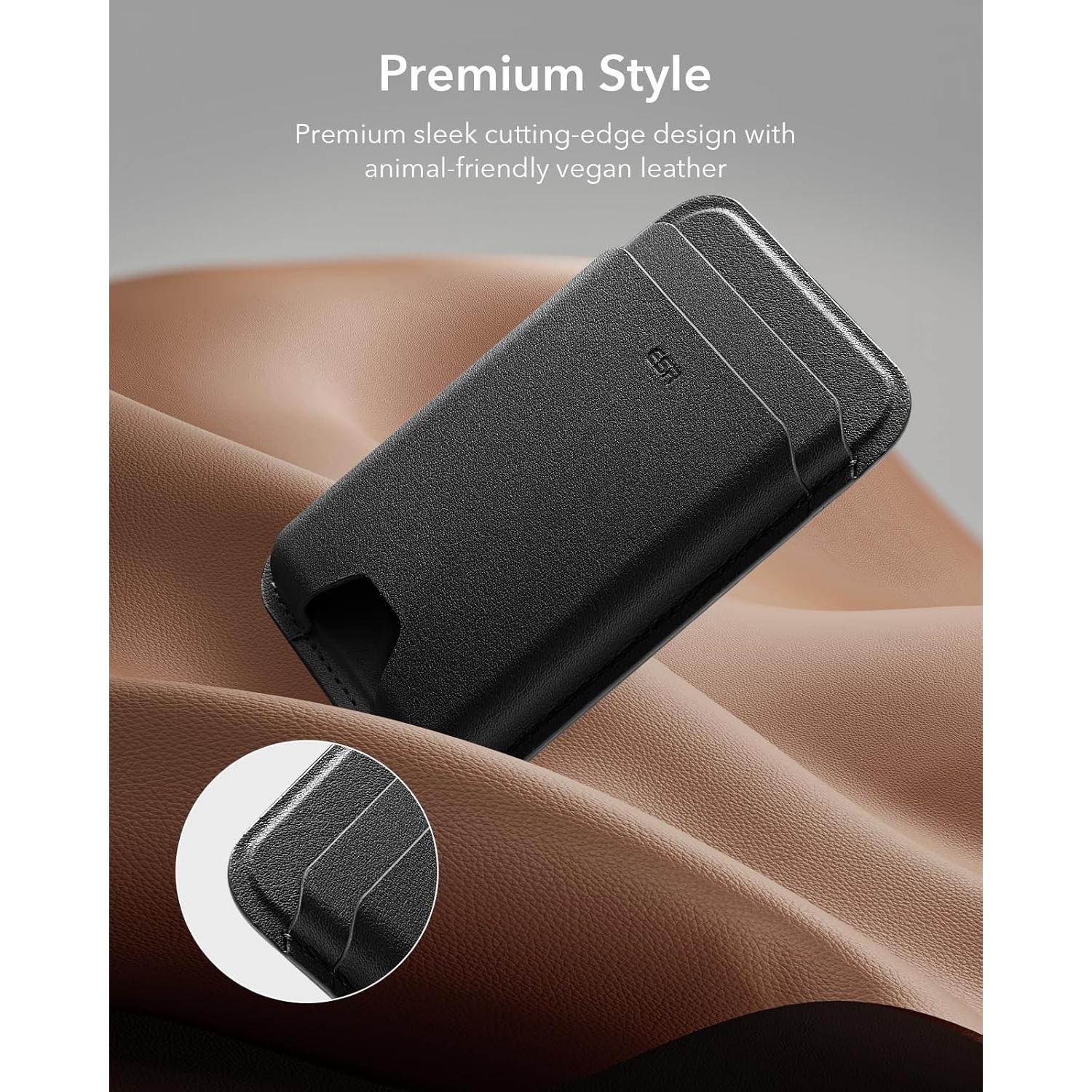 Cartera MagSafe ESR para iPhone 16/15/14/13/12, 5 Tarjetas, RFID, Negro