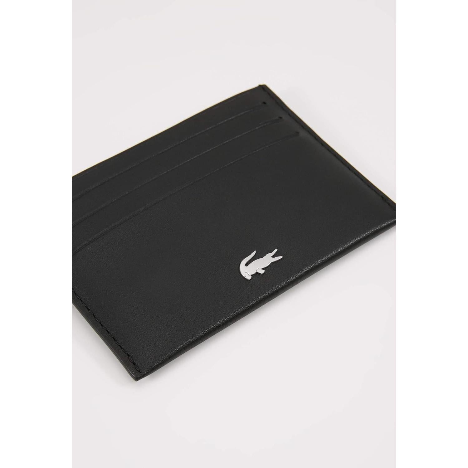Portatarjetas de Crédito Lacoste Hombre Fitzgerald Cuero Negro