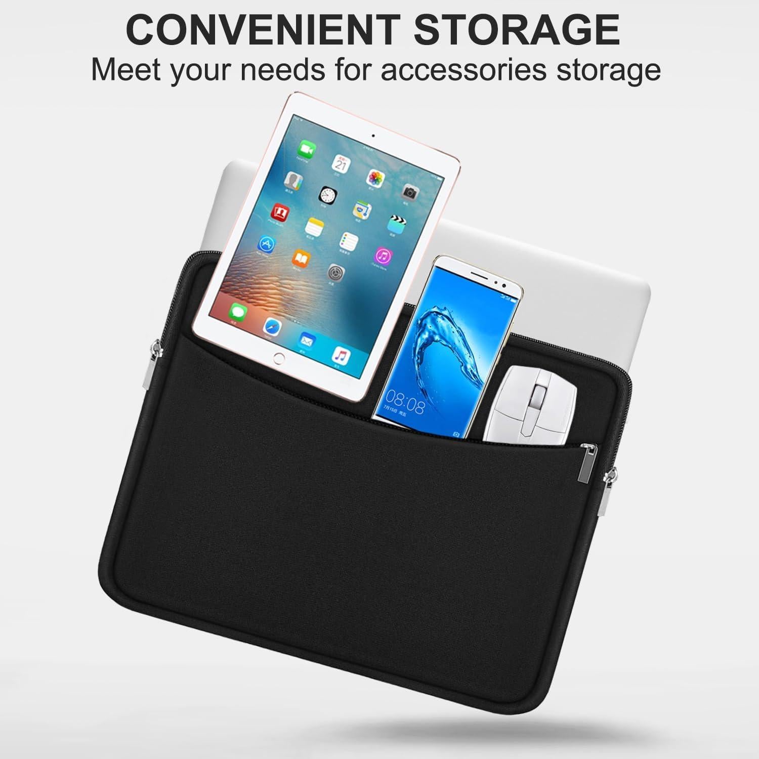 Funda Protectora para Laptop 14" ampoock - Negra, Acolchada