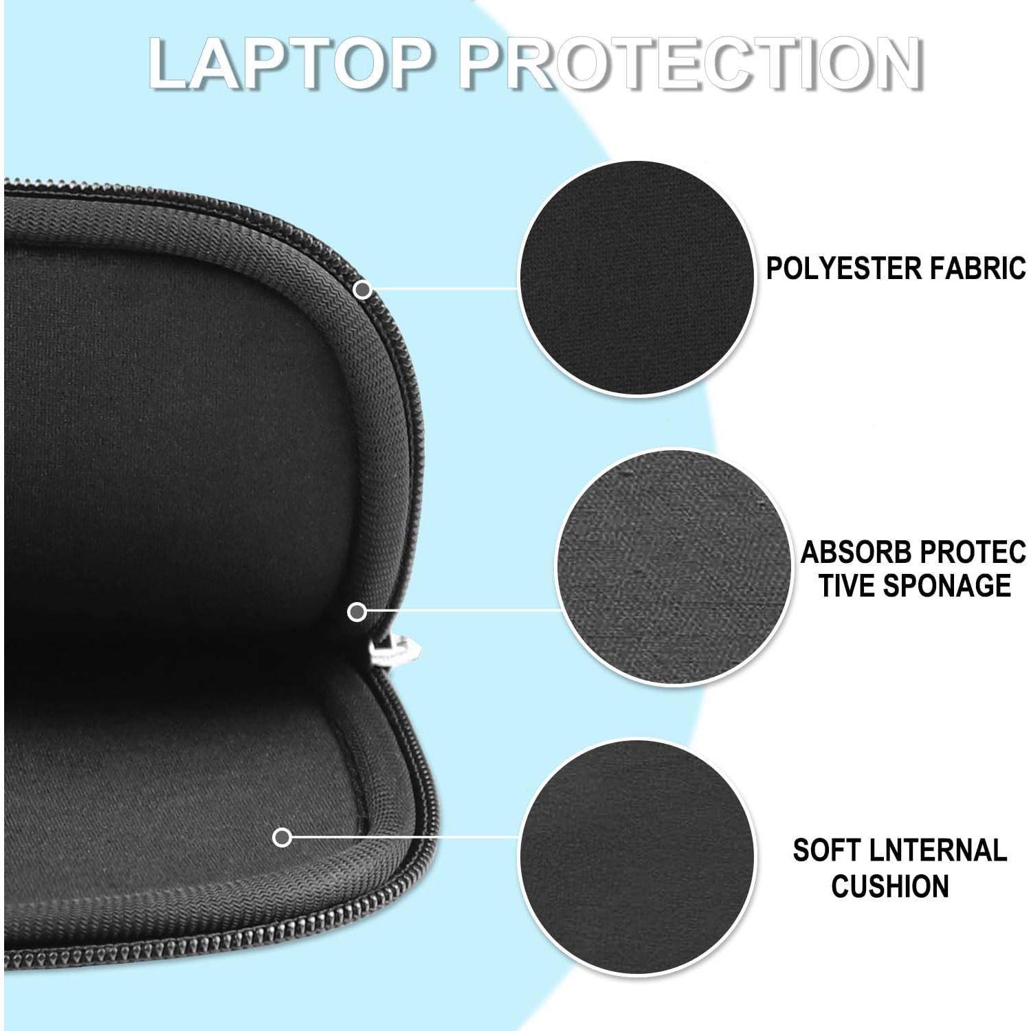 Funda Protectora para Laptop 14" ampoock - Negra, Acolchada