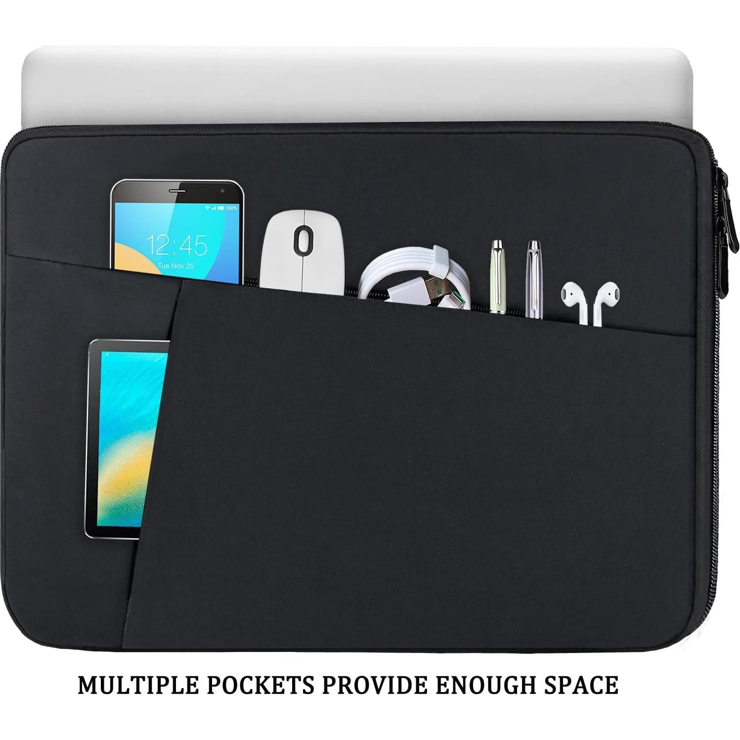 Funda para Laptop 15.6" BOOEUDI Negra, Protectora y Ligera