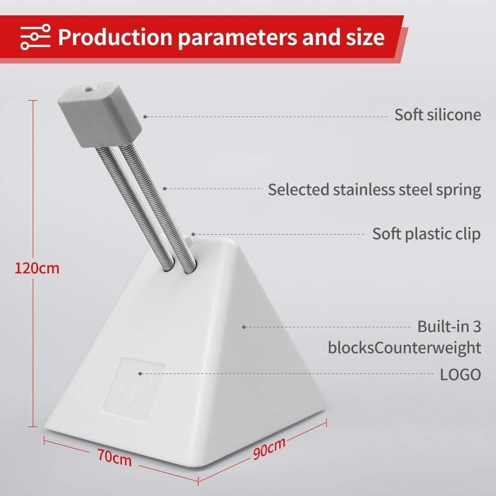 Soporte para Cable de Ratón Hotline Games Bungee Clip 10cm Blanco