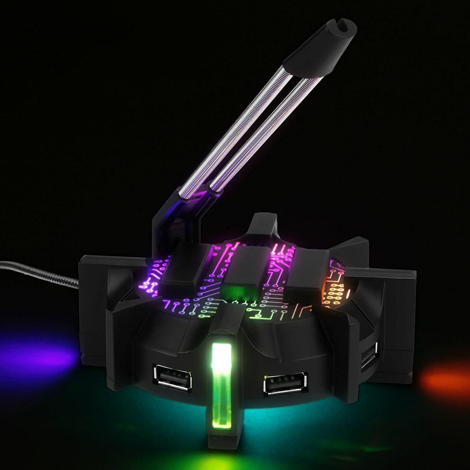 Soporte para Ratón Gaming ENHANCE con Hub USB y LED
