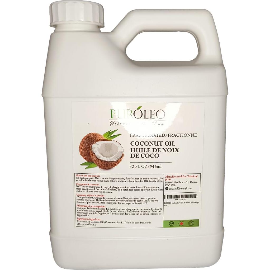 Aceite de Coco Fraccionado PUROLEO 946 ML 100% Natural Hidratante