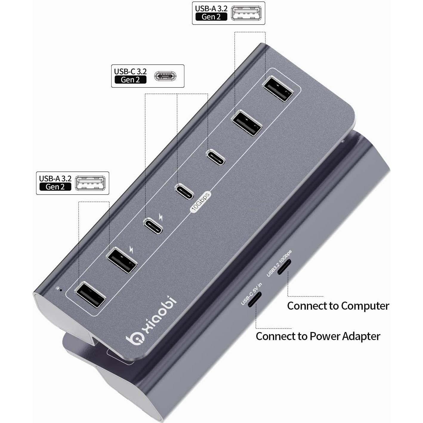 Hub USB-C Xiaobi Bi-H07 7 Puertos 10Gbps Alimentado