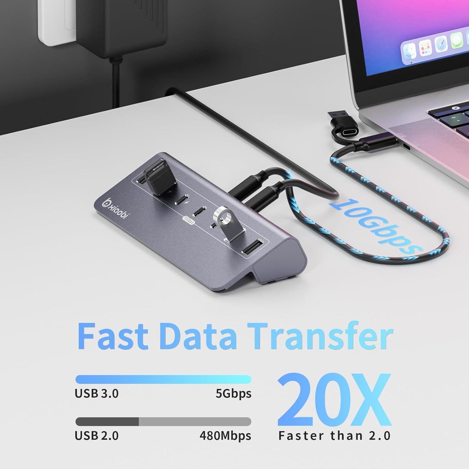Hub USB-C Xiaobi Bi-H07 7 Puertos 10Gbps Alimentado