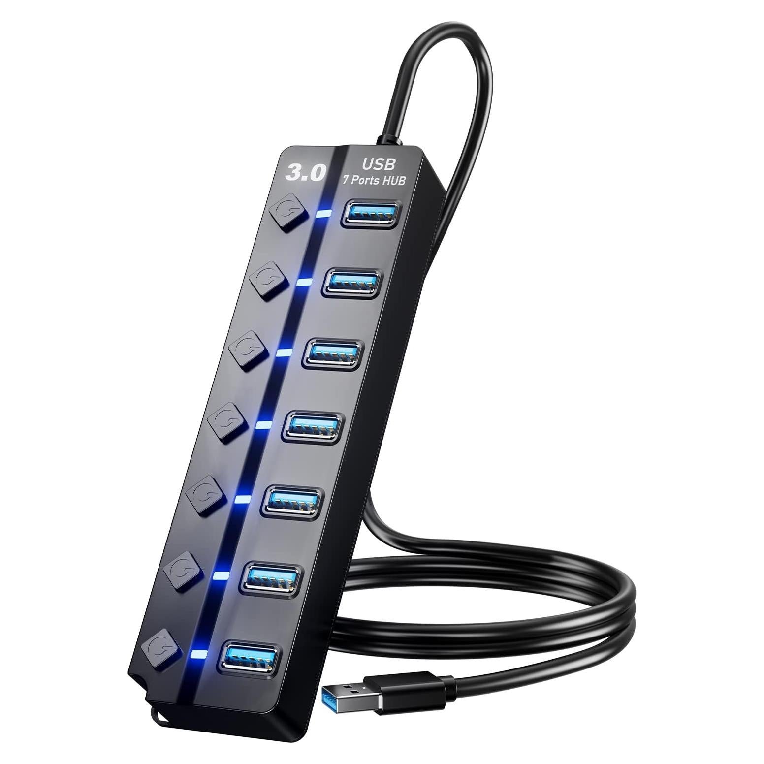 Hub USB 3.0 PANPEO de 7 Puertos con Cable de 0.91m
